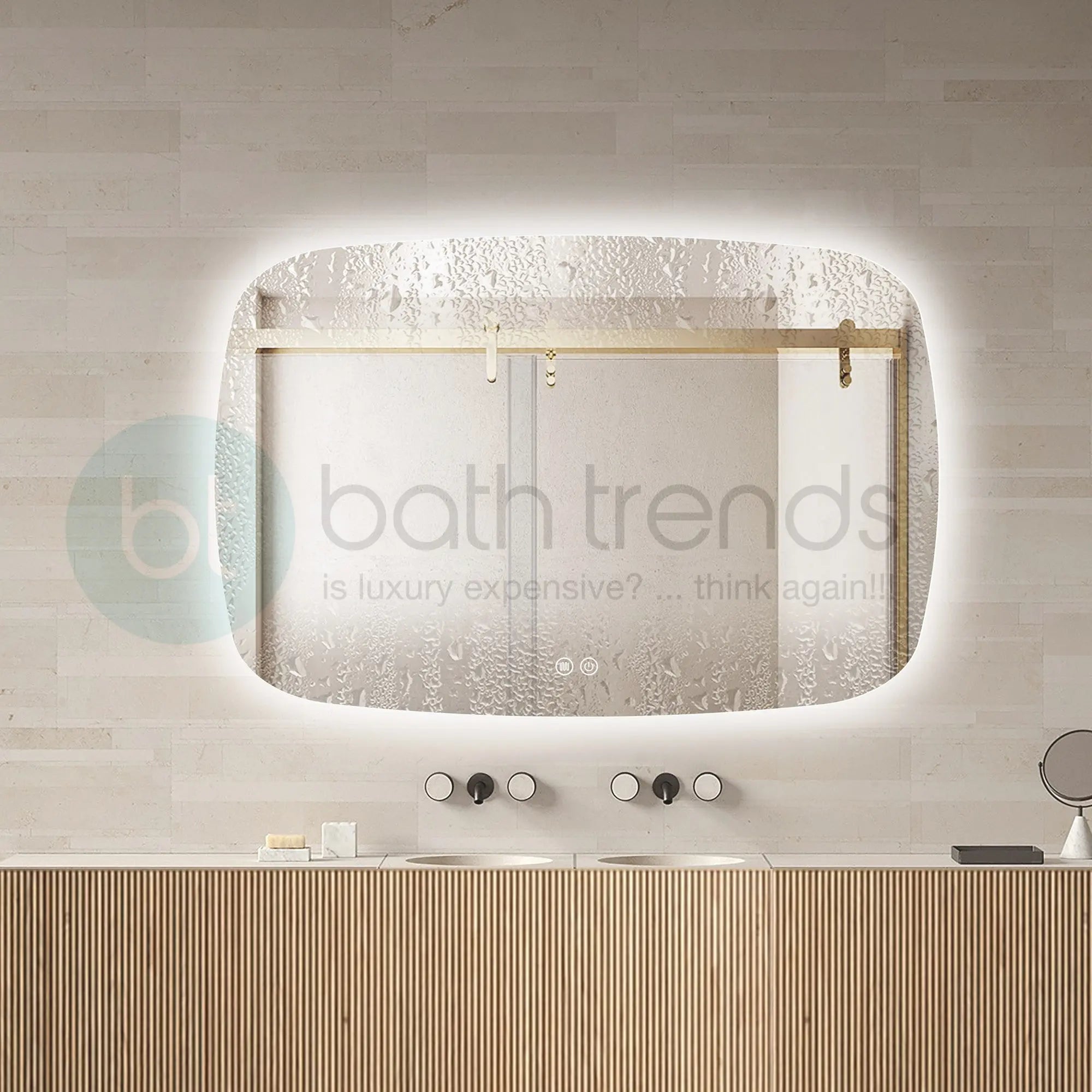 Aquamoon 5399 LED Bathroom Mirror 48" x 31" Wall Mounted With Bottom Front Touch On/Off Switch 6000K High Lumen (Copy)