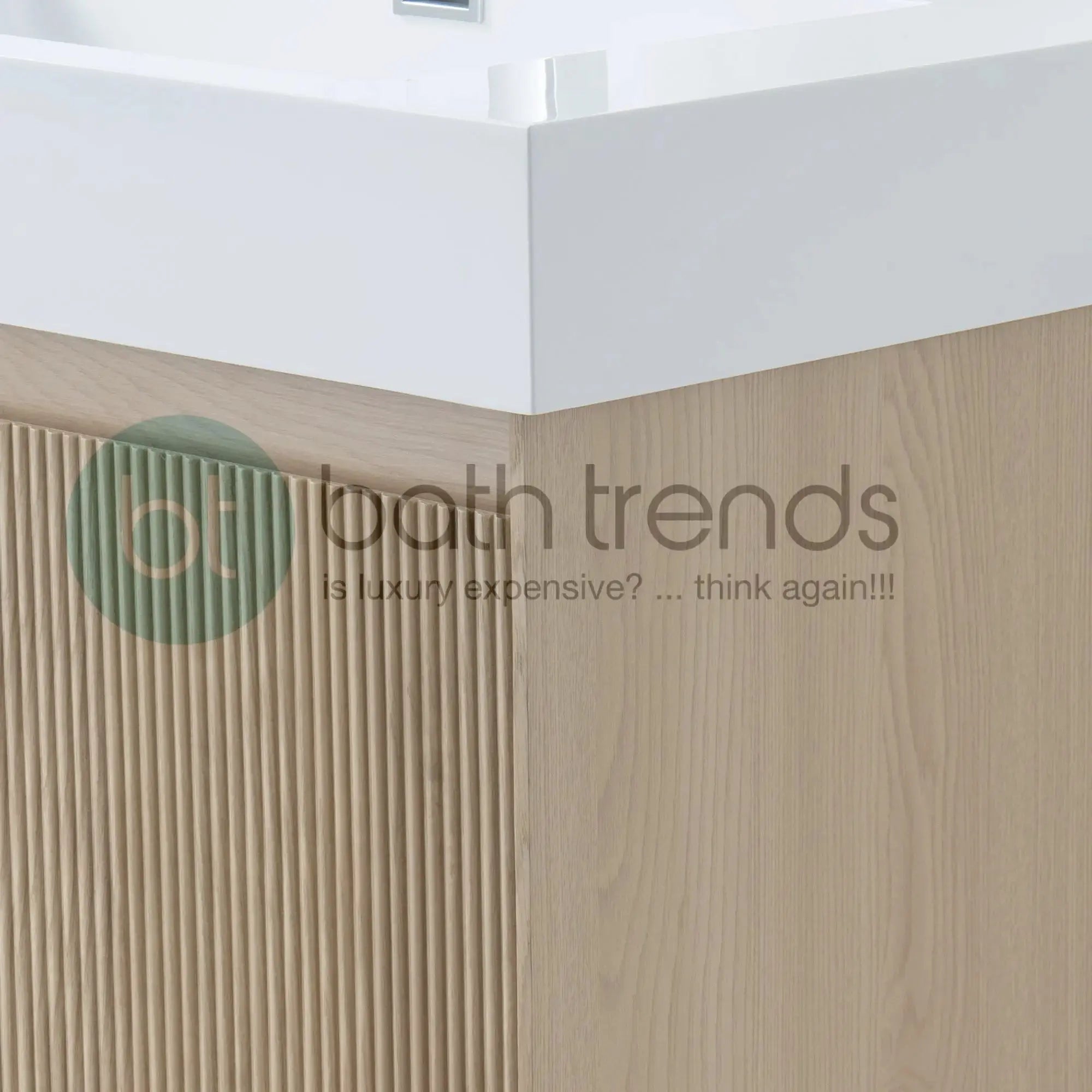 Miami 39.5 Natural Oak Cabinet, Square Cultured Marble Sink, Wall Mounted Modern Vanity Set