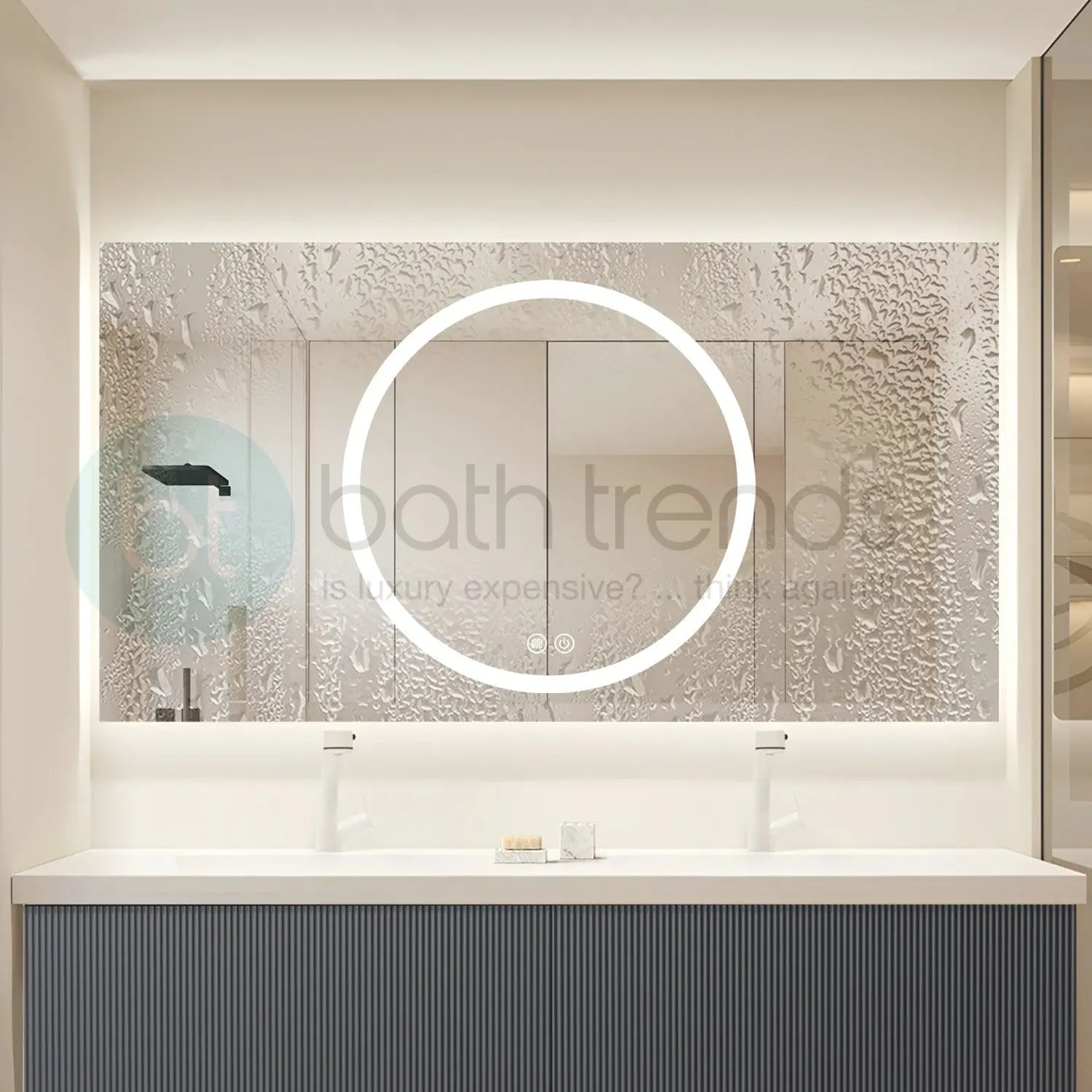 Aquamoon 7399 LED Bathroom Mirror 72" x 36" Wall Mounted With Bottom Front Touch On/Off Switch 6000K High Lumen