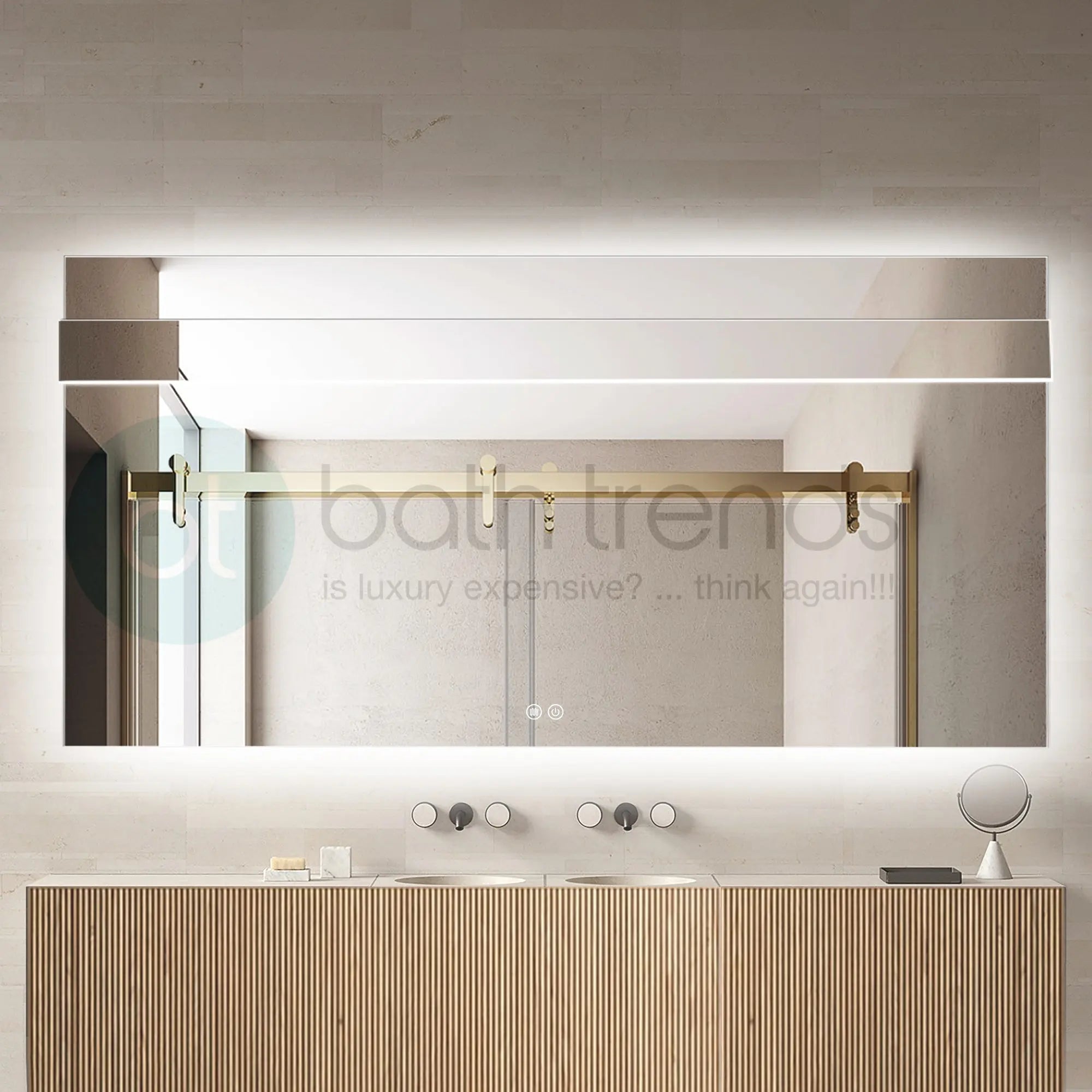 Aquamoon 8399 LED Bathroom Mirror 72" x 36" Wall Mounted With Bottom Front Touch On/Off Switch 6000K High Lumen (Copy)