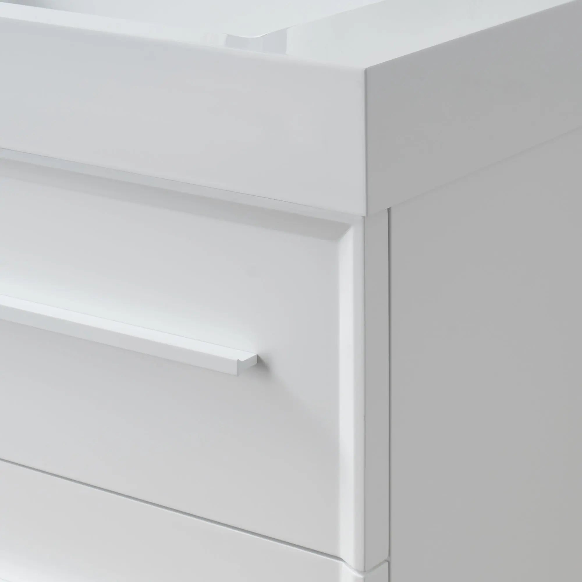 Ibiza 31.5 White Cabinet, Square Cultured Marble Sink, Wall Mounted Modern Vanity Set