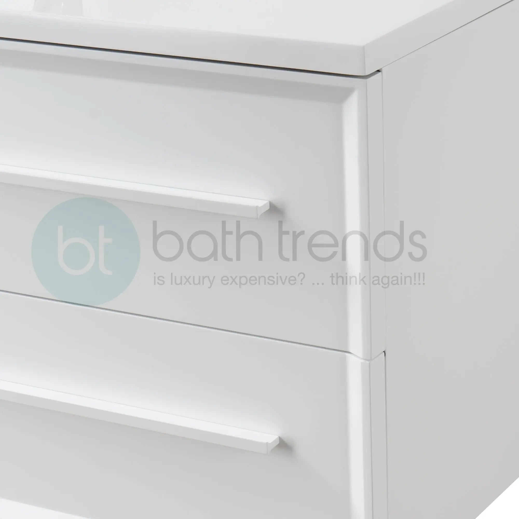 Ibiza 47.5 White Cabinet, Square Cultured Marble Sink, Wall Mounted Modern Vanity Set