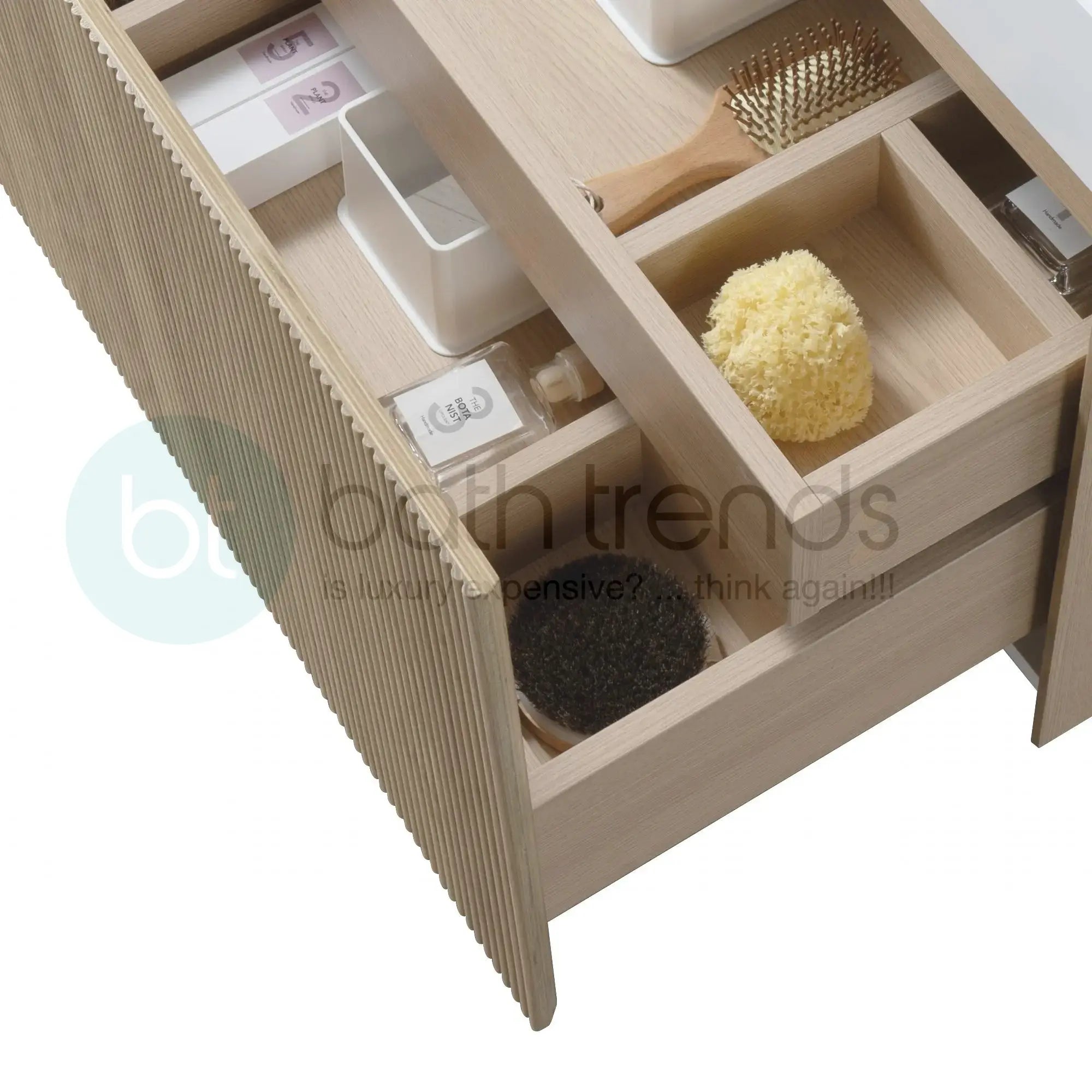 Miami 39.5 Natural Oak Cabinet, Square Cultured Marble Sink, Wall Mounted Modern Vanity Set