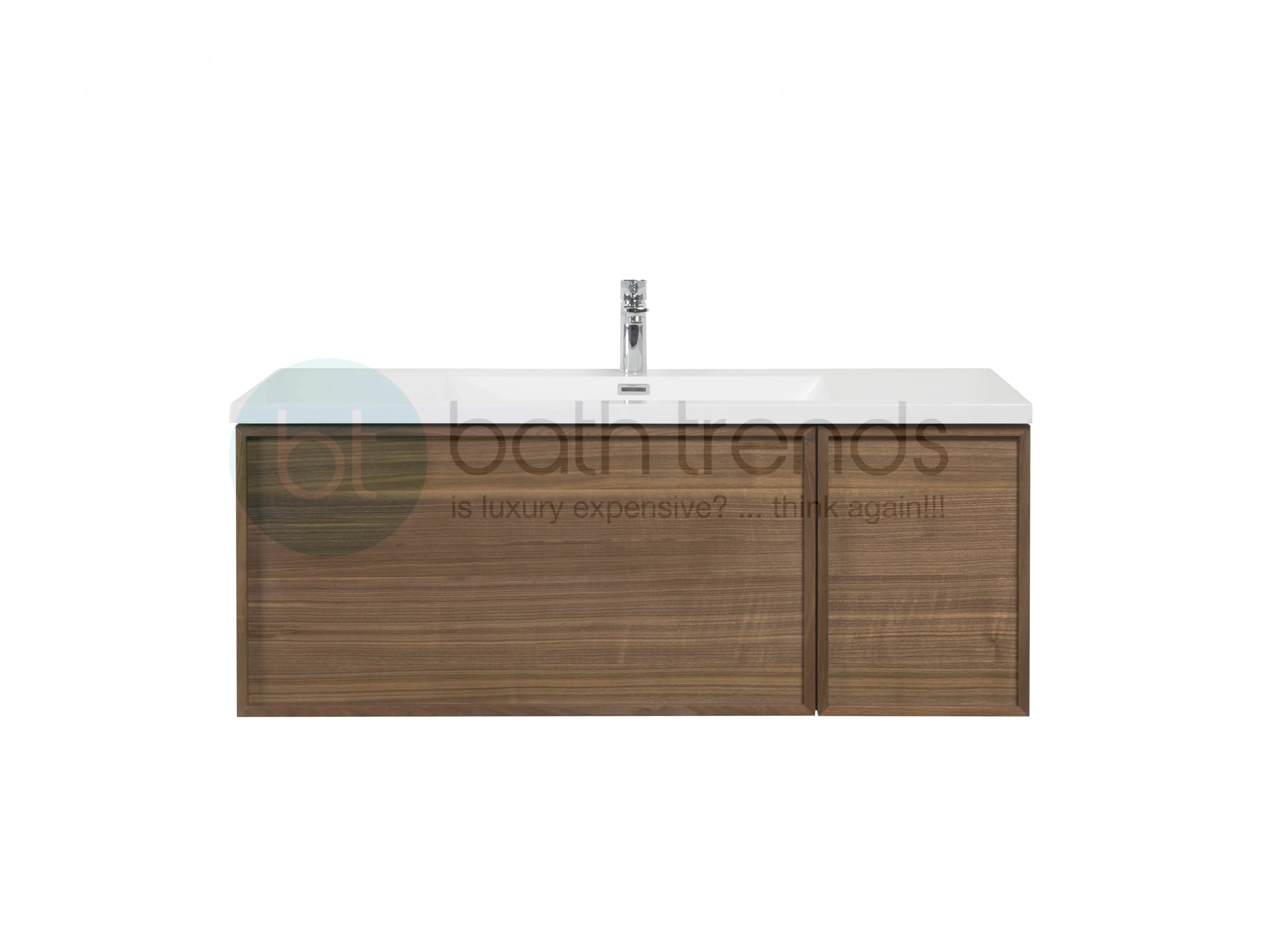 Hera 47.5 Natural Oak Cabinet, Square Cultured Marble Sink, Wall Mounted Modern Vanity Set Square Cultured Marble