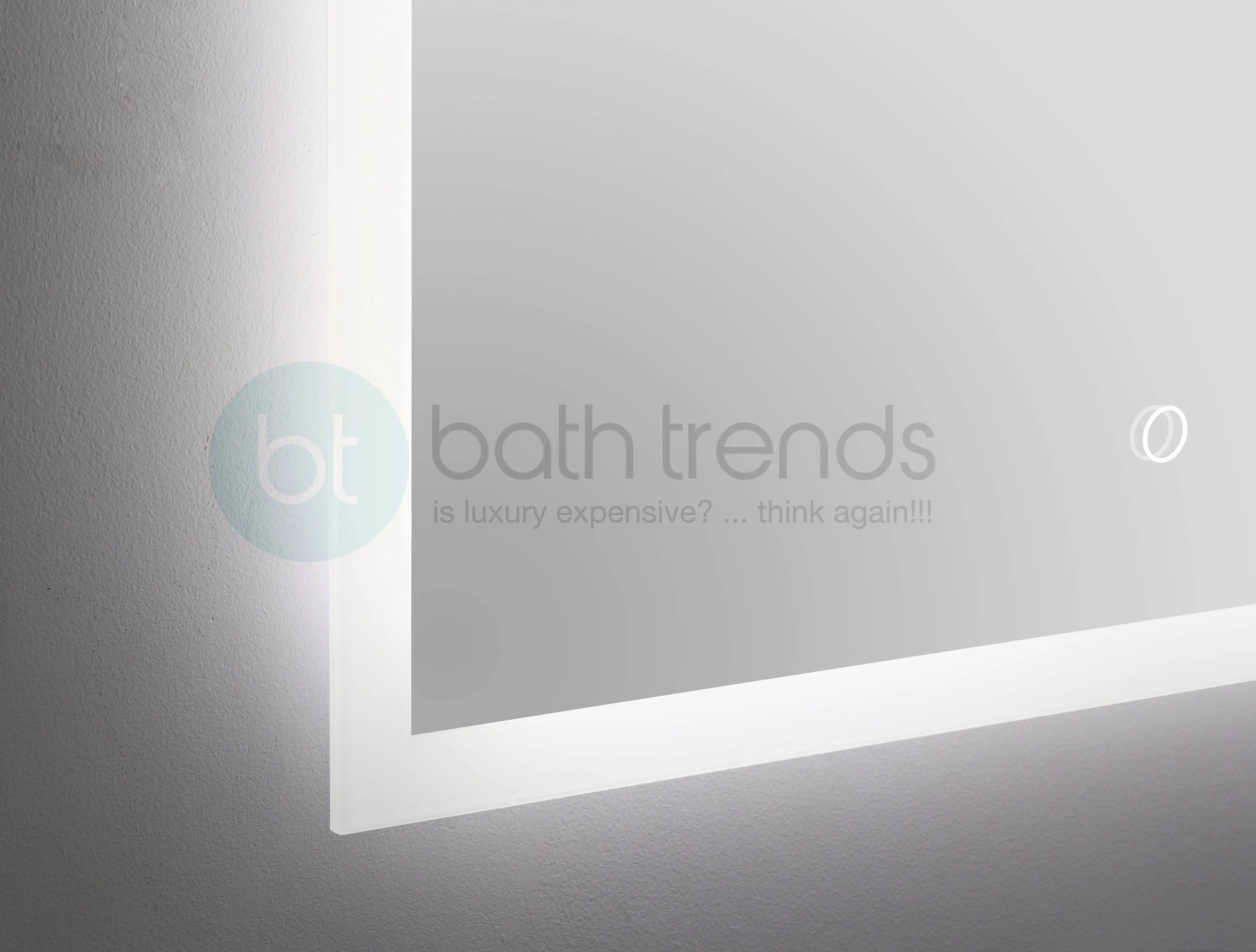 Aquamoon 2399 LED Bathroom Mirror 31" x 31" Wall Mounted With Bottom Front Touch On/Off 6000K High Lumen