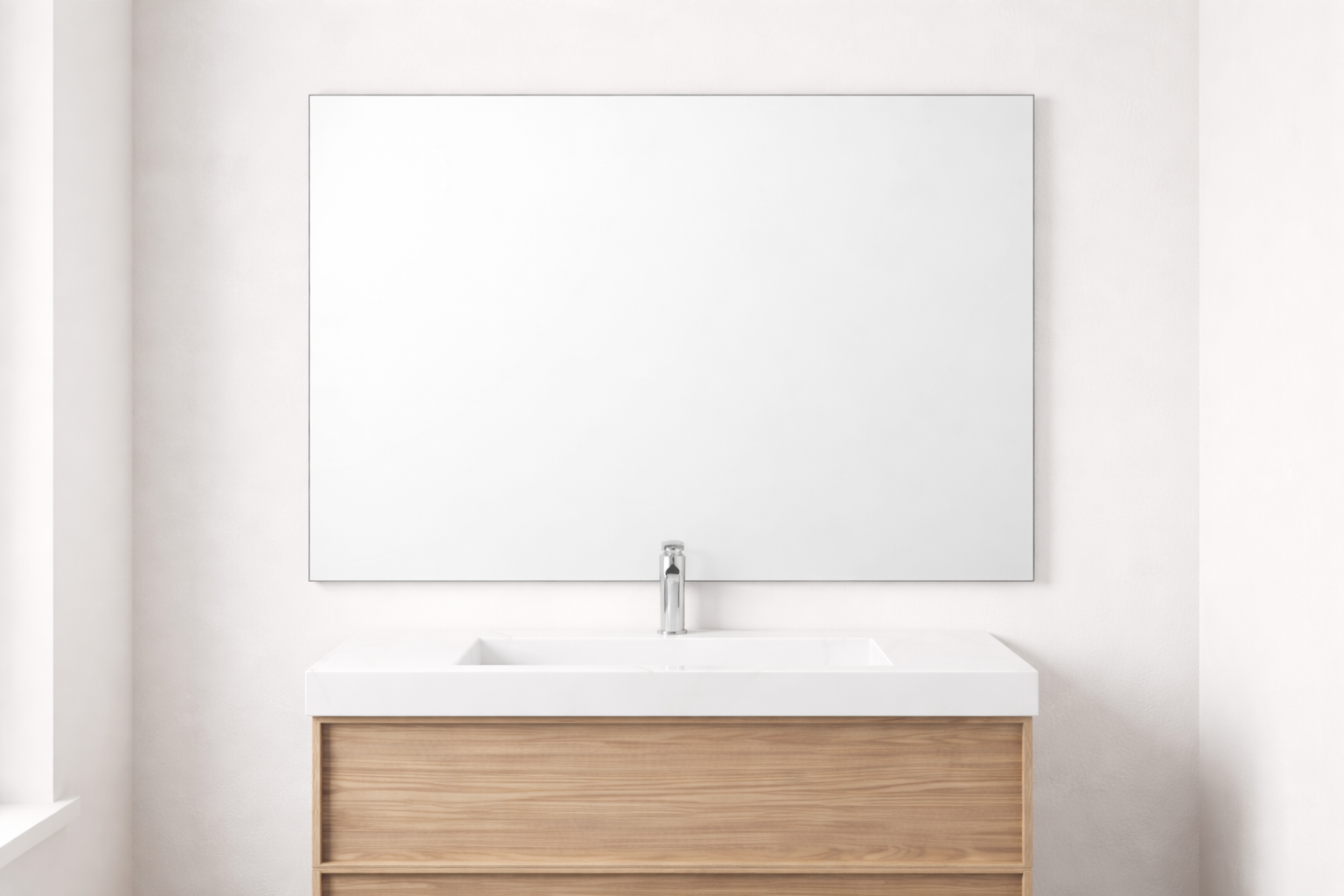 Frameless Bathroom Mirror – Modern Rectangular Vanity Mirror 39x31