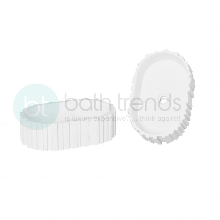 Aquamoon 4001 White Modern Oval Vessel Solid Surface Sink 22 x 12.2 x 6.2