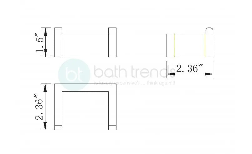 Aquamoon A34 Double Hook Wall Mounted Accessory Chrome Finish