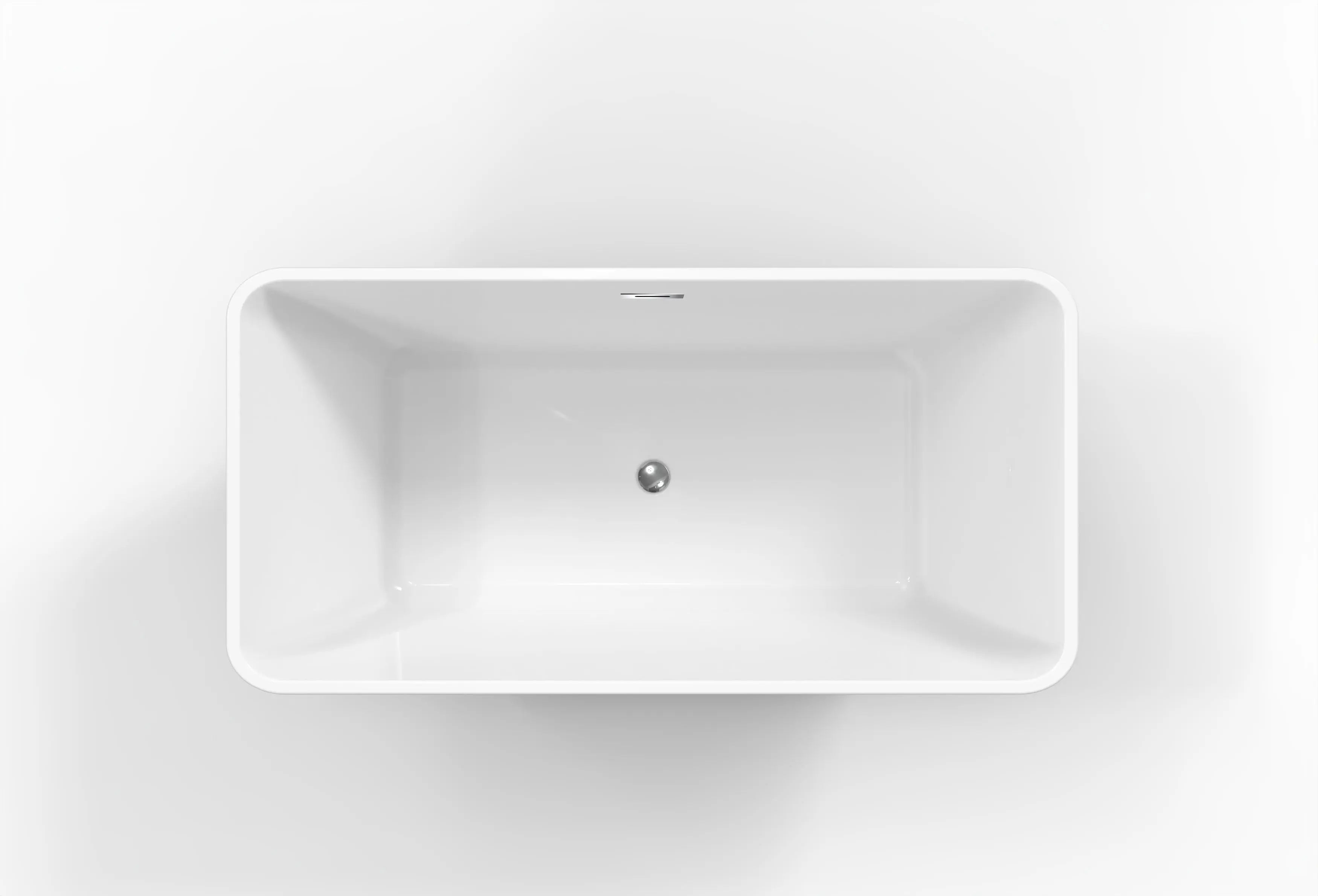 Liberty Bathtub 59 White Acrylic Freestanding Soaker, Center Drain And Overflow