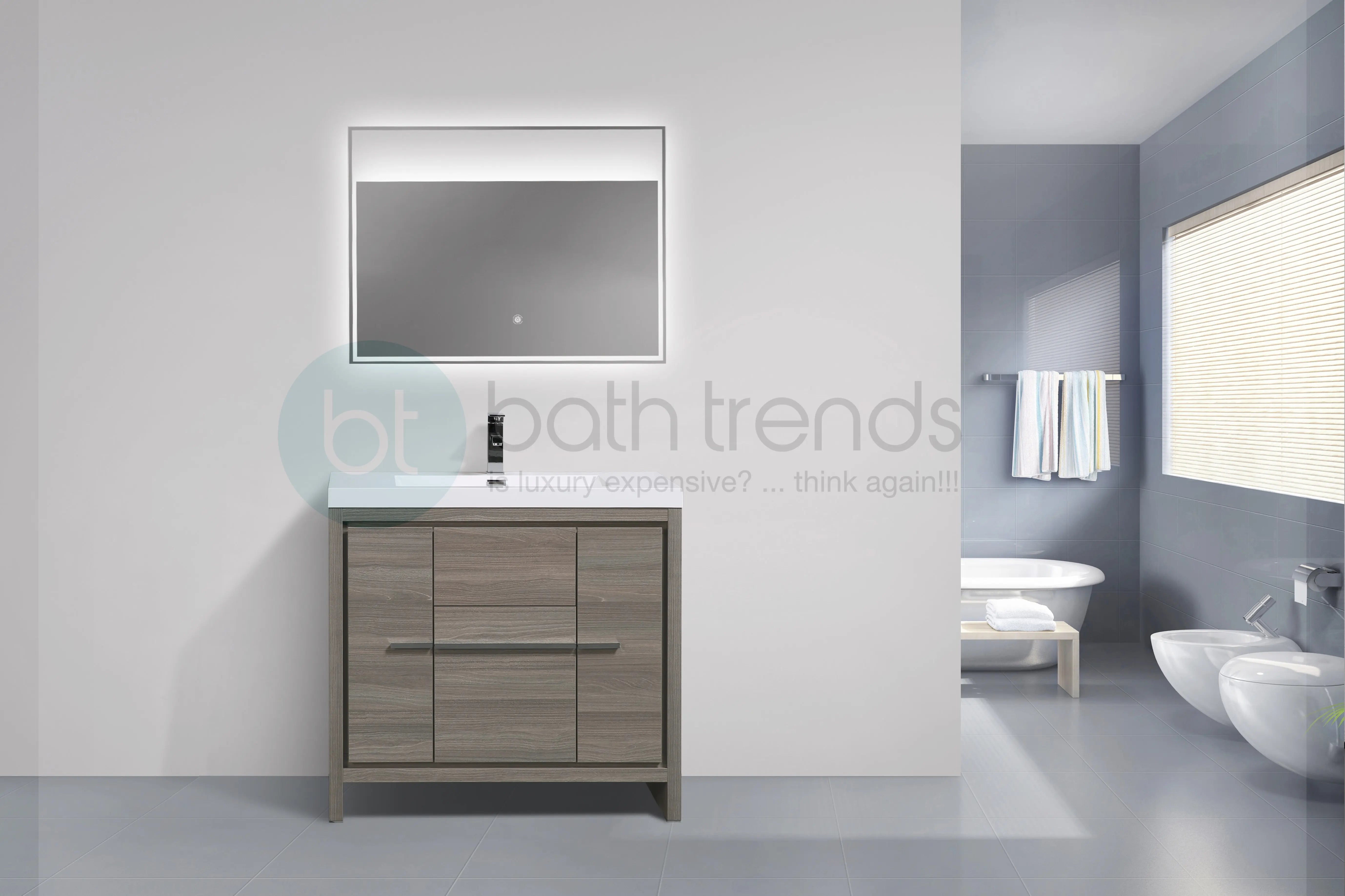 Granada 29.5 Maple Grey With Chrome Handle Cabinet, Square Cultured Marble Sink, Free Standing Modern Vanity Set