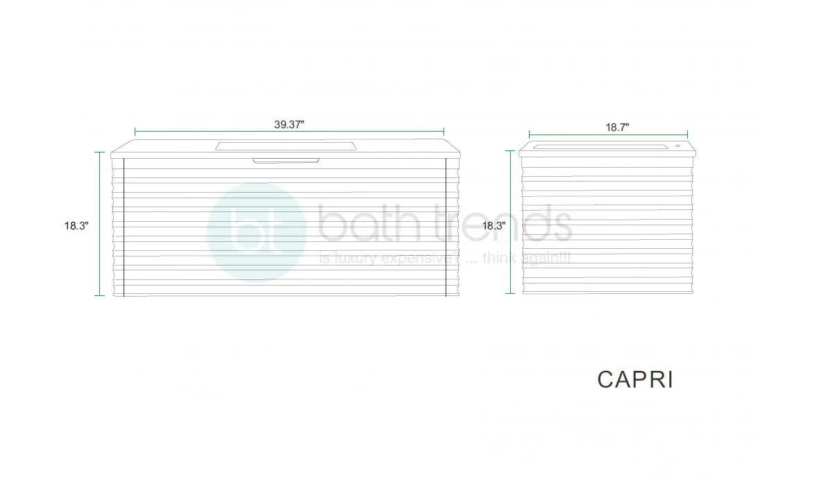 Capri 39.5 Natural Oak Cabinet, Solid Surface Sink, Wall Mounted Modern Vanity Set