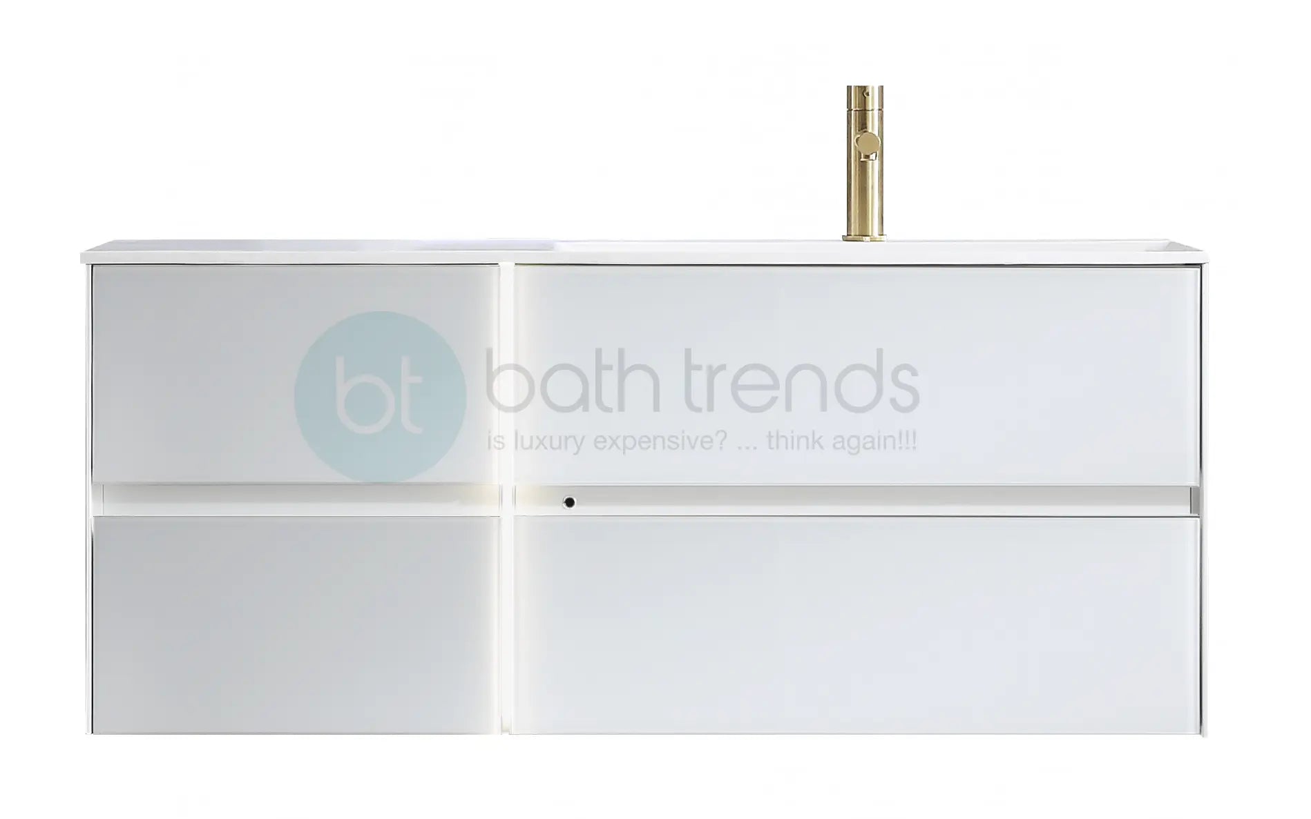 Essenza 47.5" Cabinet, Square Cultured Marble Sink, Wall Mounted Modern Vanity Set