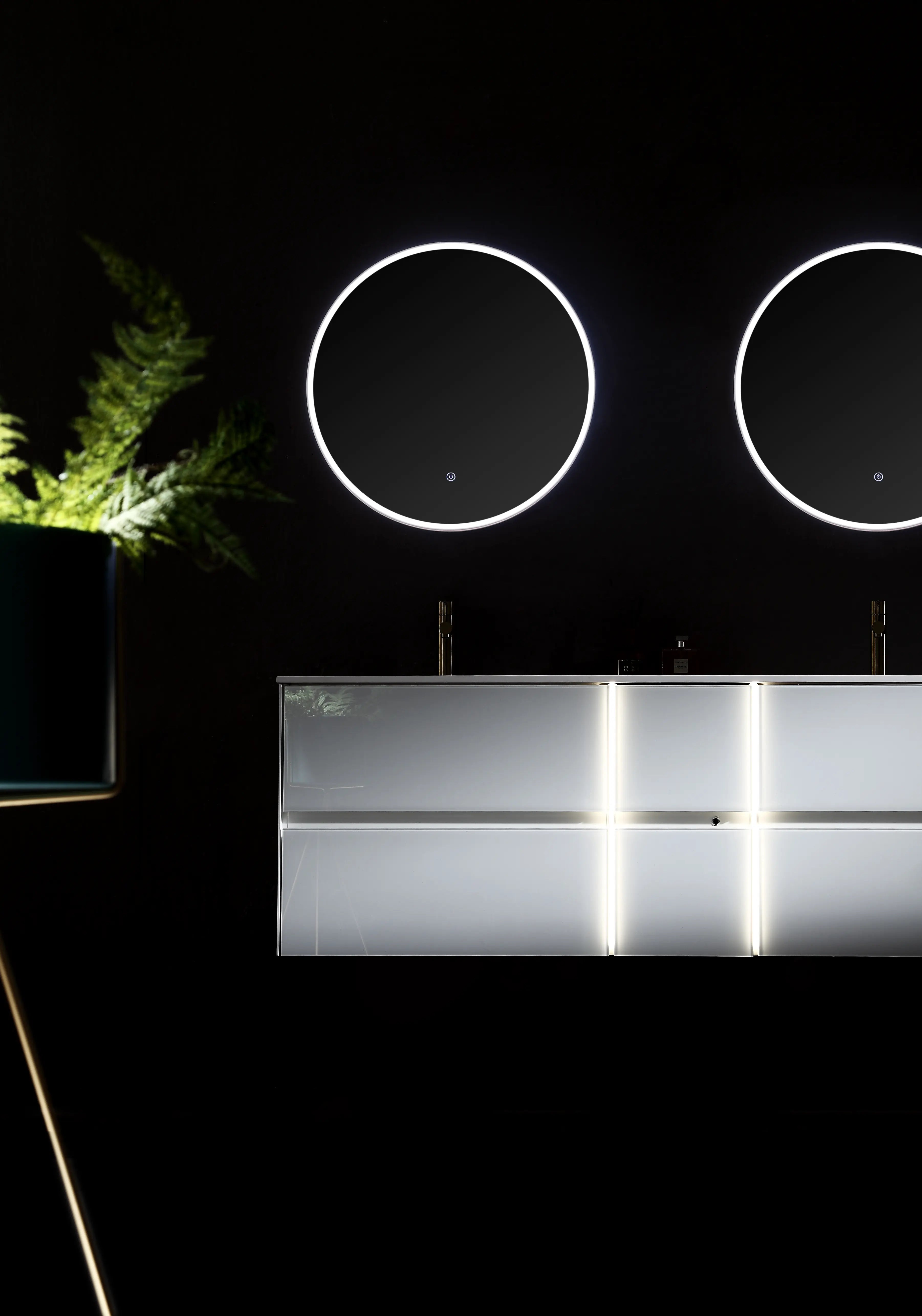 Essenza 59.5" Cabinet, Square Cultured Marble Sink, Wall Mounted Modern Double Vanity Set