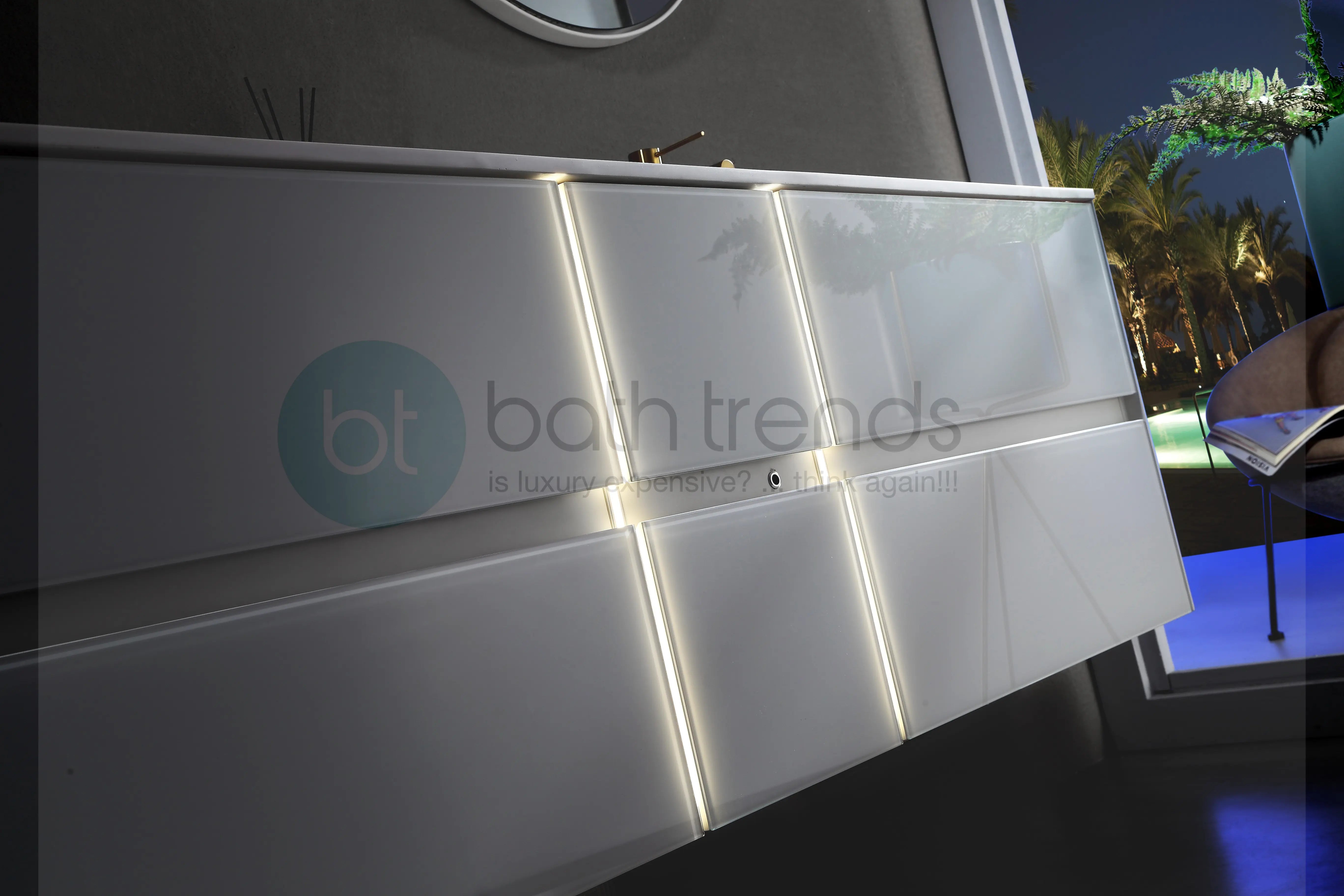 Essenza 59.5" Cabinet, Square Cultured Marble Sink, Wall Mounted Modern Double Vanity Set