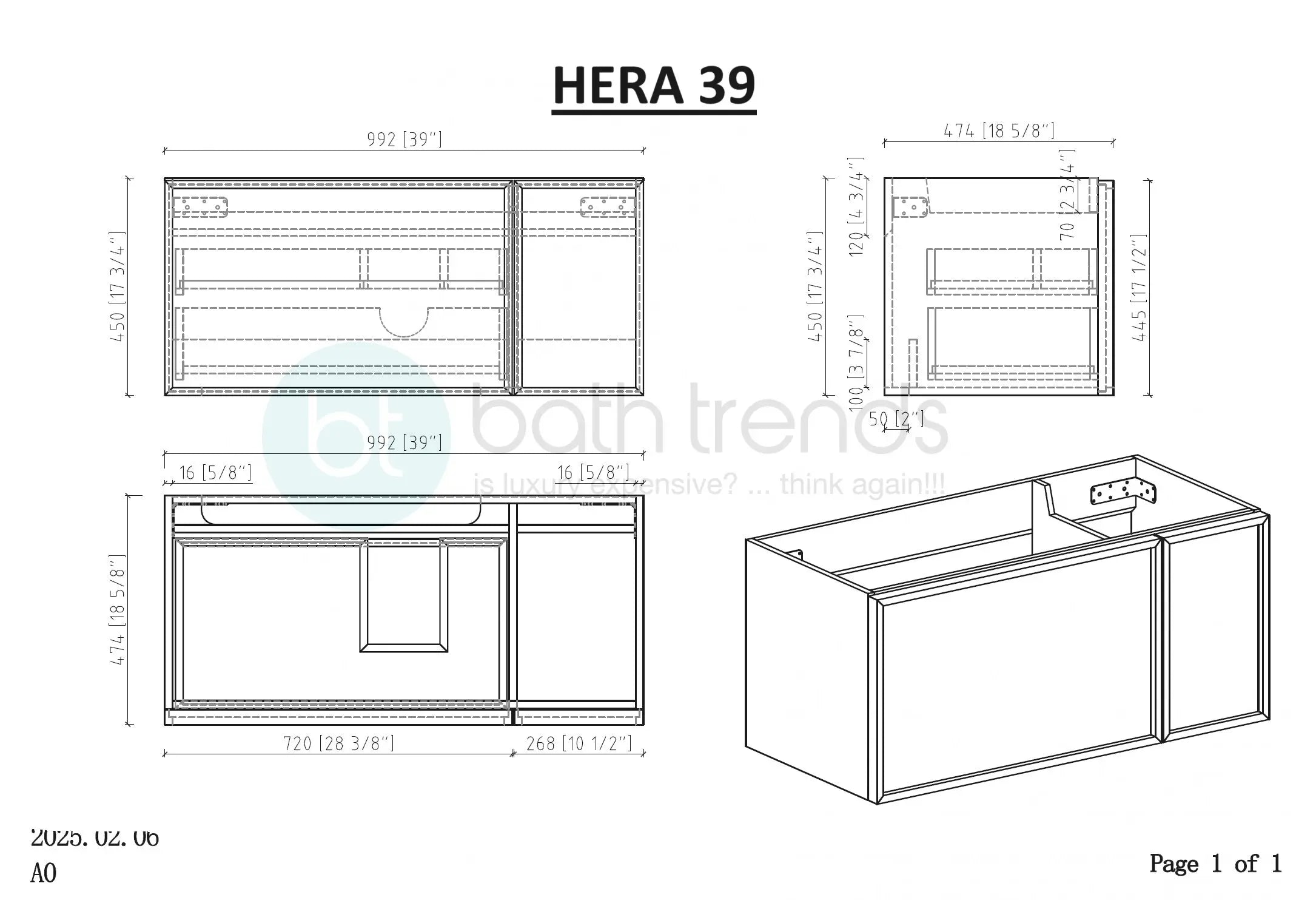Hera 39.5 Natural Oak Cabinet, Square Cultured Marble Sink, Wall Mounted Modern Vanity Set