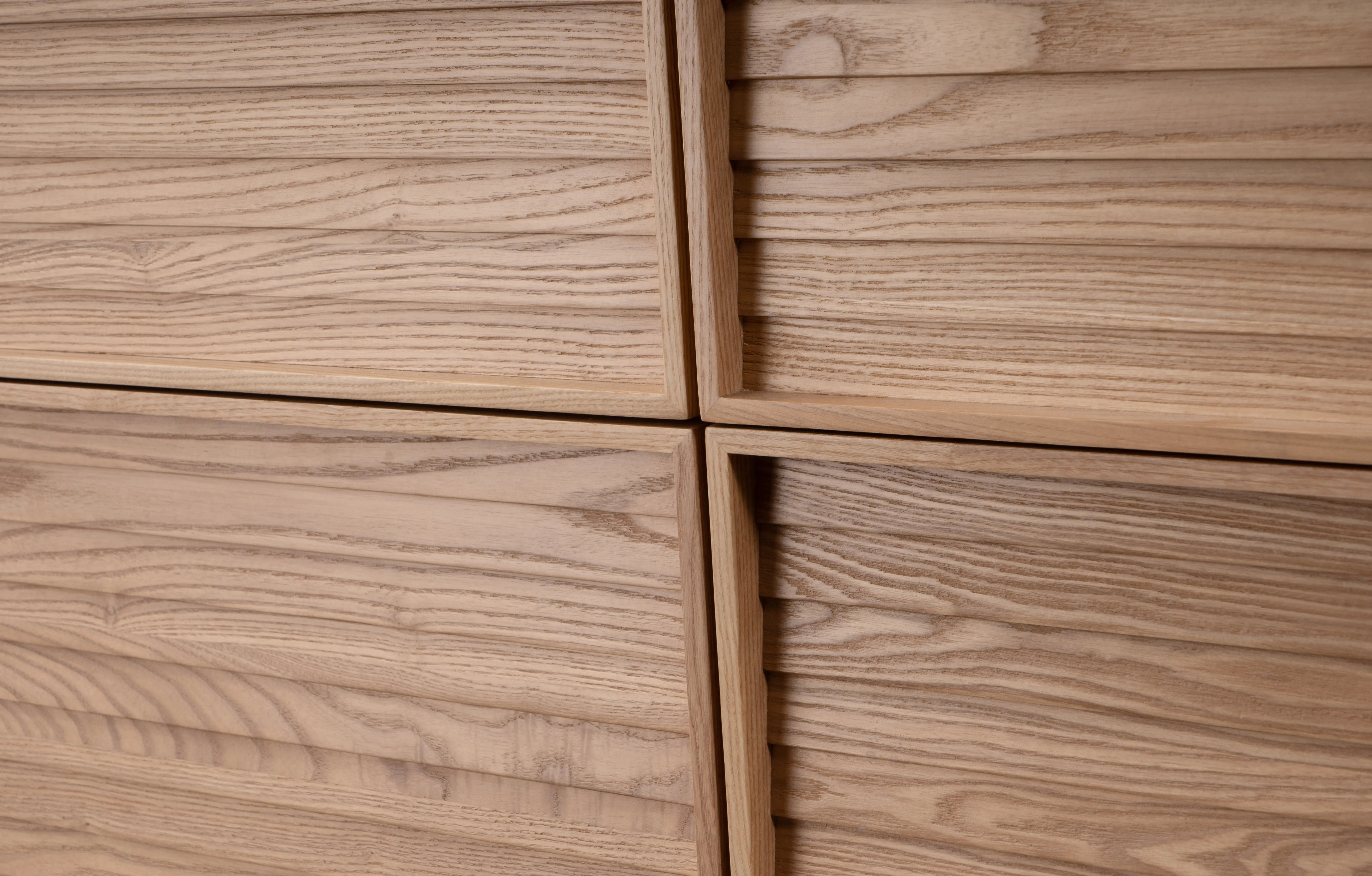 Nara 72" Double Natural Oak Cabinet, Solid Surface ORUS Infinity Sink, Freestanding Modern Vanity Set