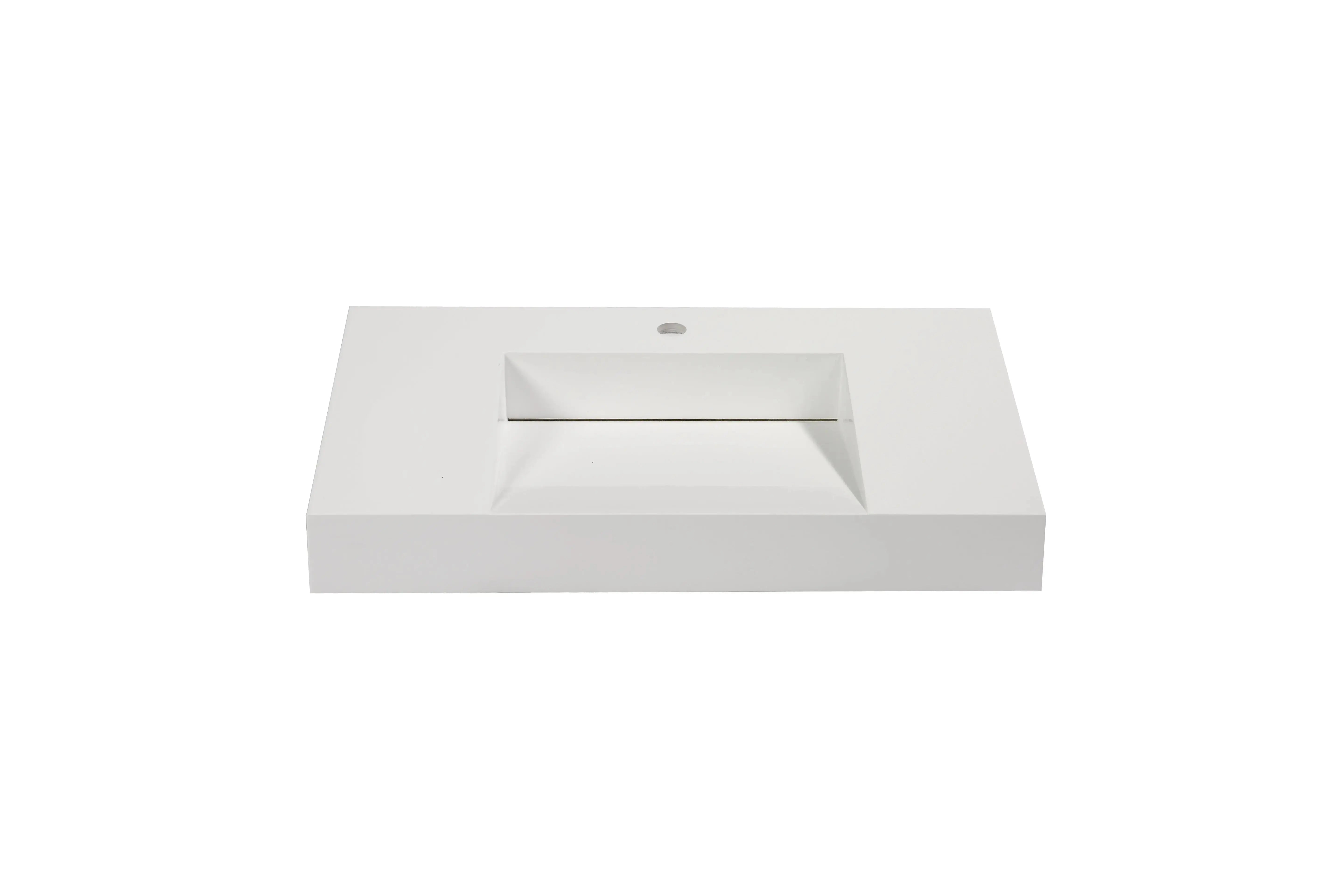 Aquamoon Venice 31" Integrated /Countertop White Infinity Sink bathtrends_usa