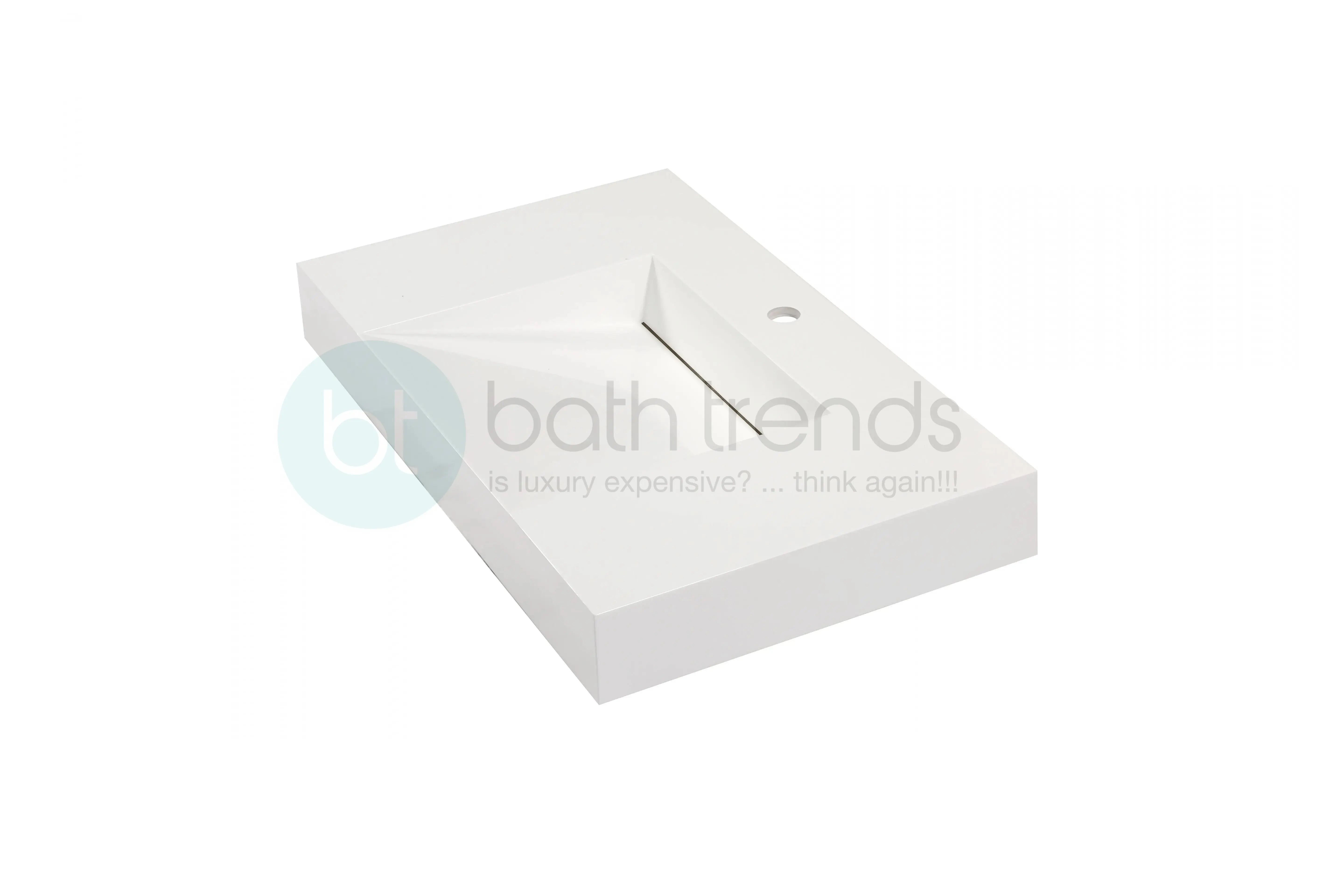 Aquamoon Venice 31" Integrated /Countertop White Infinity Sink bathtrends_usa