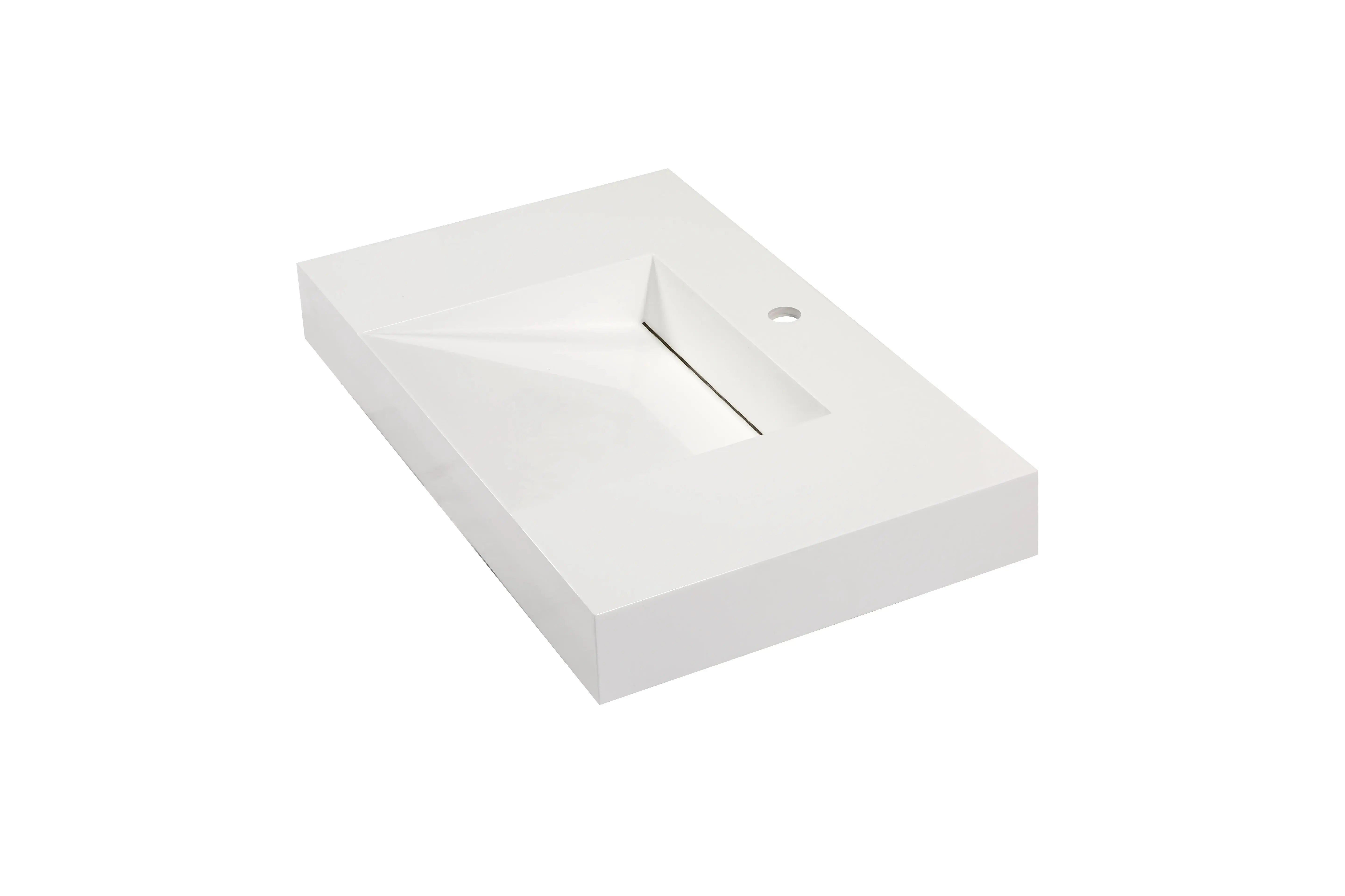 Aquamoon Venice 31" Integrated /Countertop White Infinity Sink bathtrends_usa