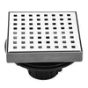 Aquamoon  Brush Nickel Insert 4 x 4  Linear Shower Drain, 316 Stainless Steel Square with Hair Strainer and Fittings
