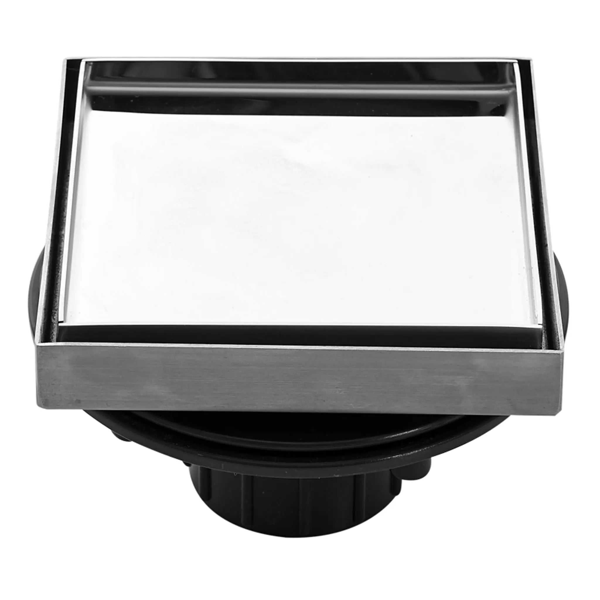 Aquamoon 6 x 6 Tile Inserted Linear Shower Drain, 316 Stainless Steel, Square with Hair Strainer and Fittings