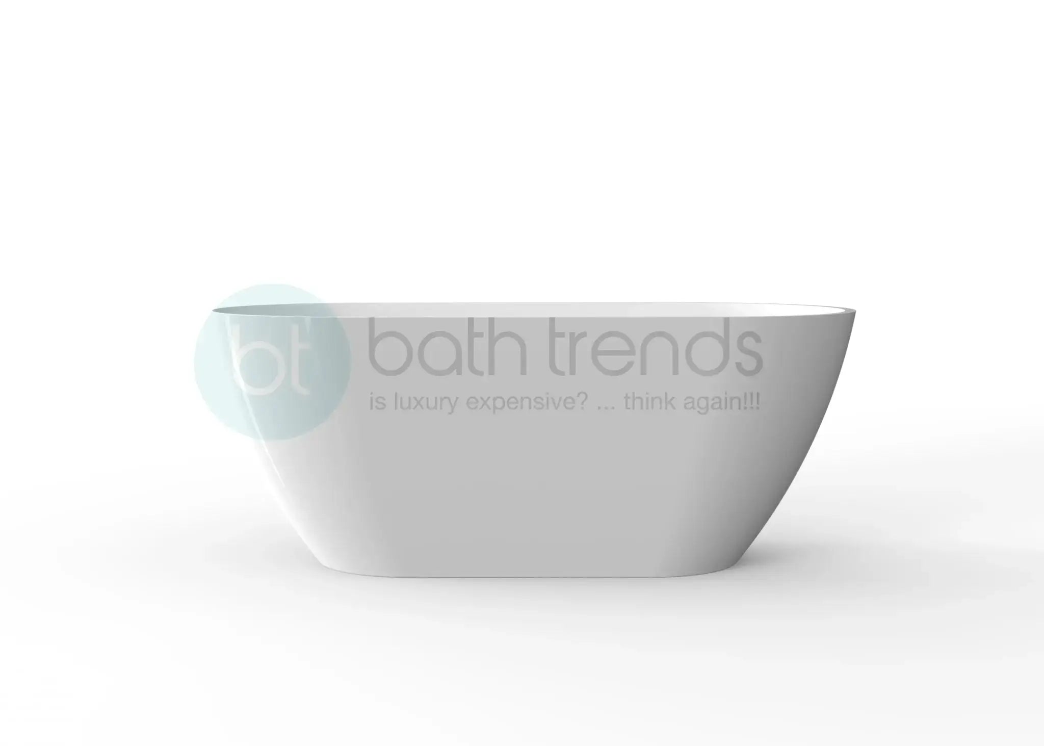 Flora Bathtub 67 White Acrylic Freestanding Soaker, Center Drain And Overflow