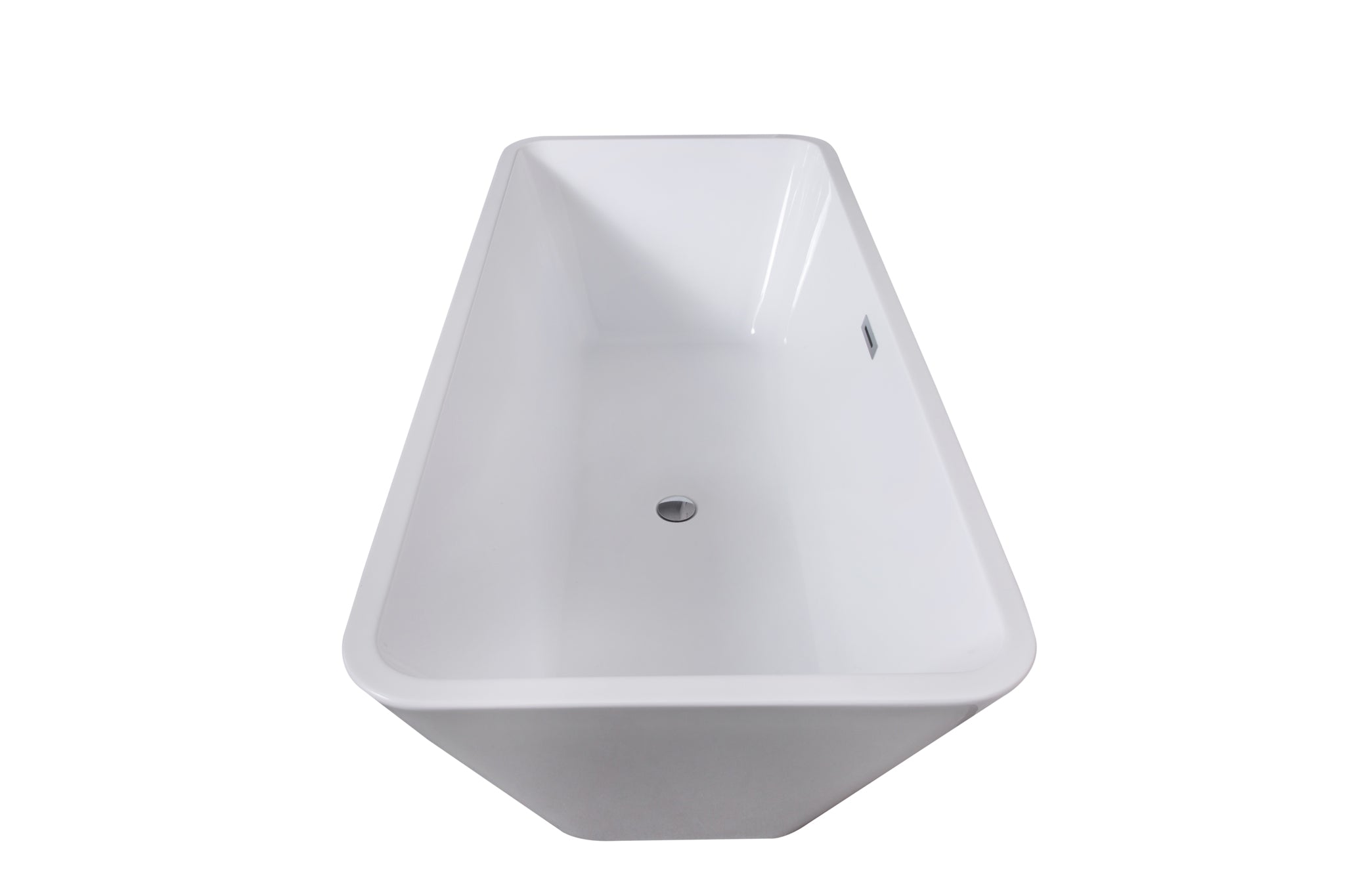 Harmony Bath Tub 59 White Acrylic Free Standing Soaker, Center Drain And Overflow