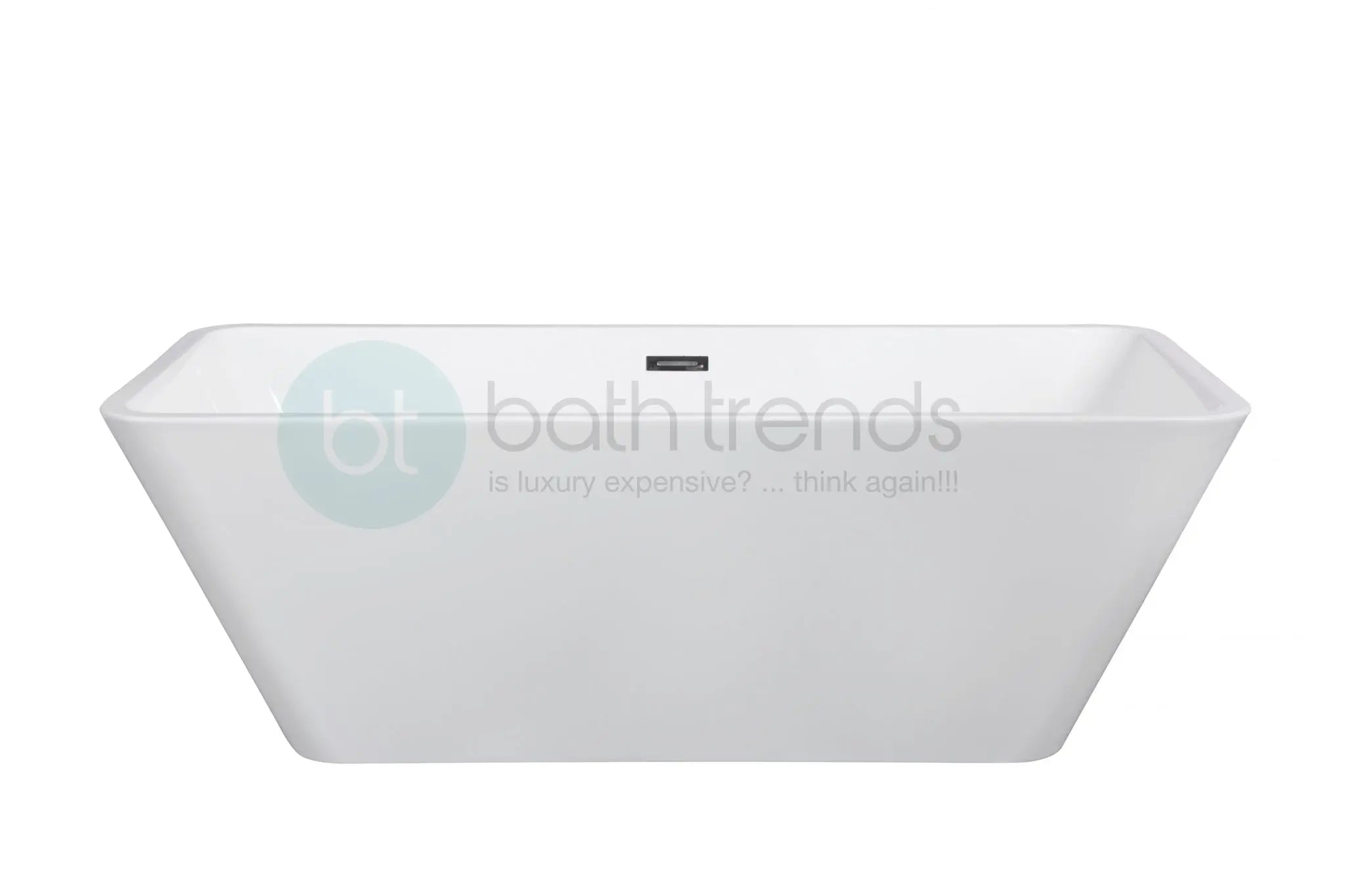 Harmony Bathtub 67 White Acrylic Freestanding Soaker, Center Drain And Overflow