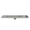 Aquamoon  Brush Nickel Insert 24x3.5 inch Linear Shower Drain, 316 Stainless Steel Rectangle with Hair Strainer and Fittings