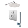 Aquamoon BARCELONA Brush Nickel Bathroom Modern Rain Mixer Shower Combo Set Wall Mounted Rainfall Shower Head 12