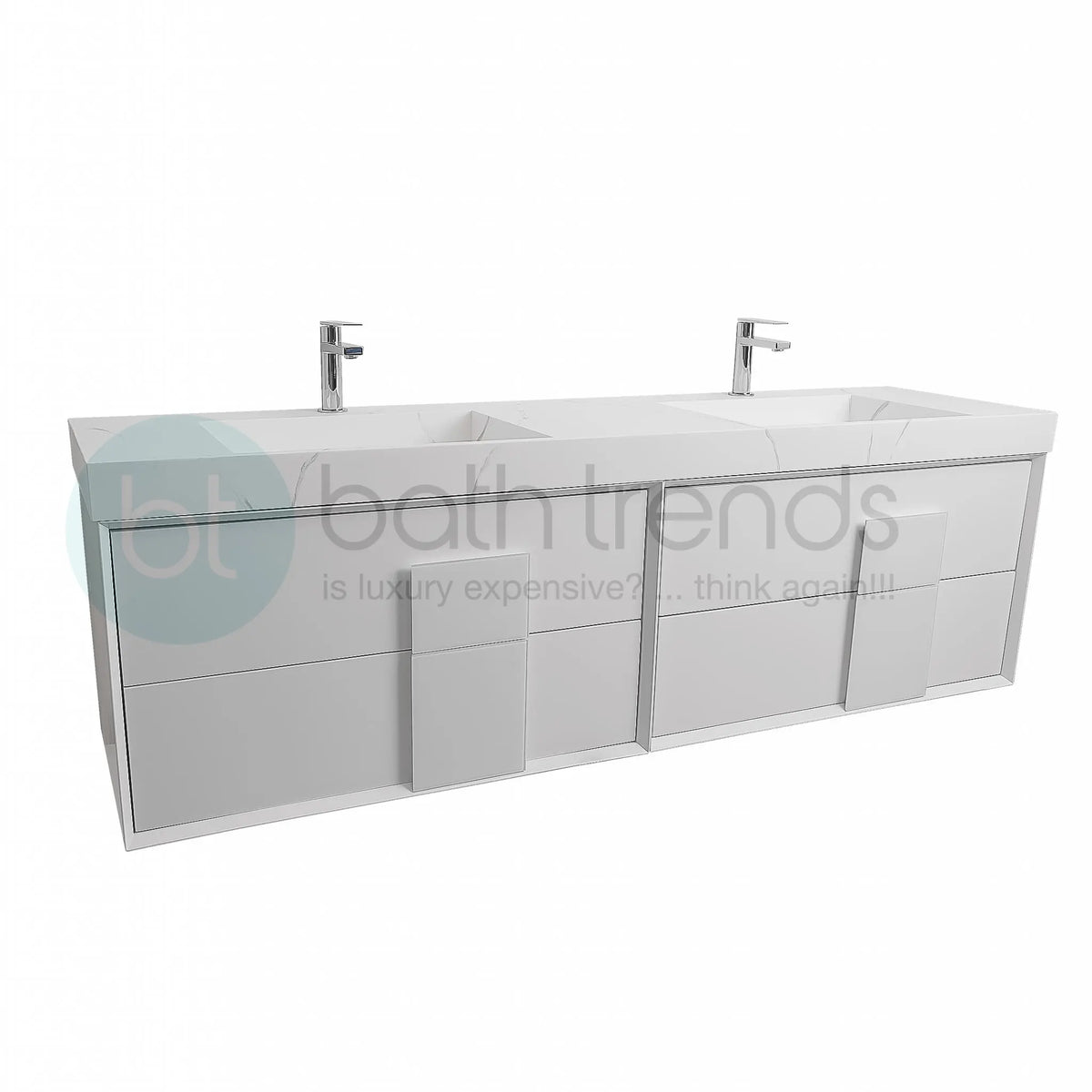 Piazza 63 Matte White With White Handle Solid Surface Matte W