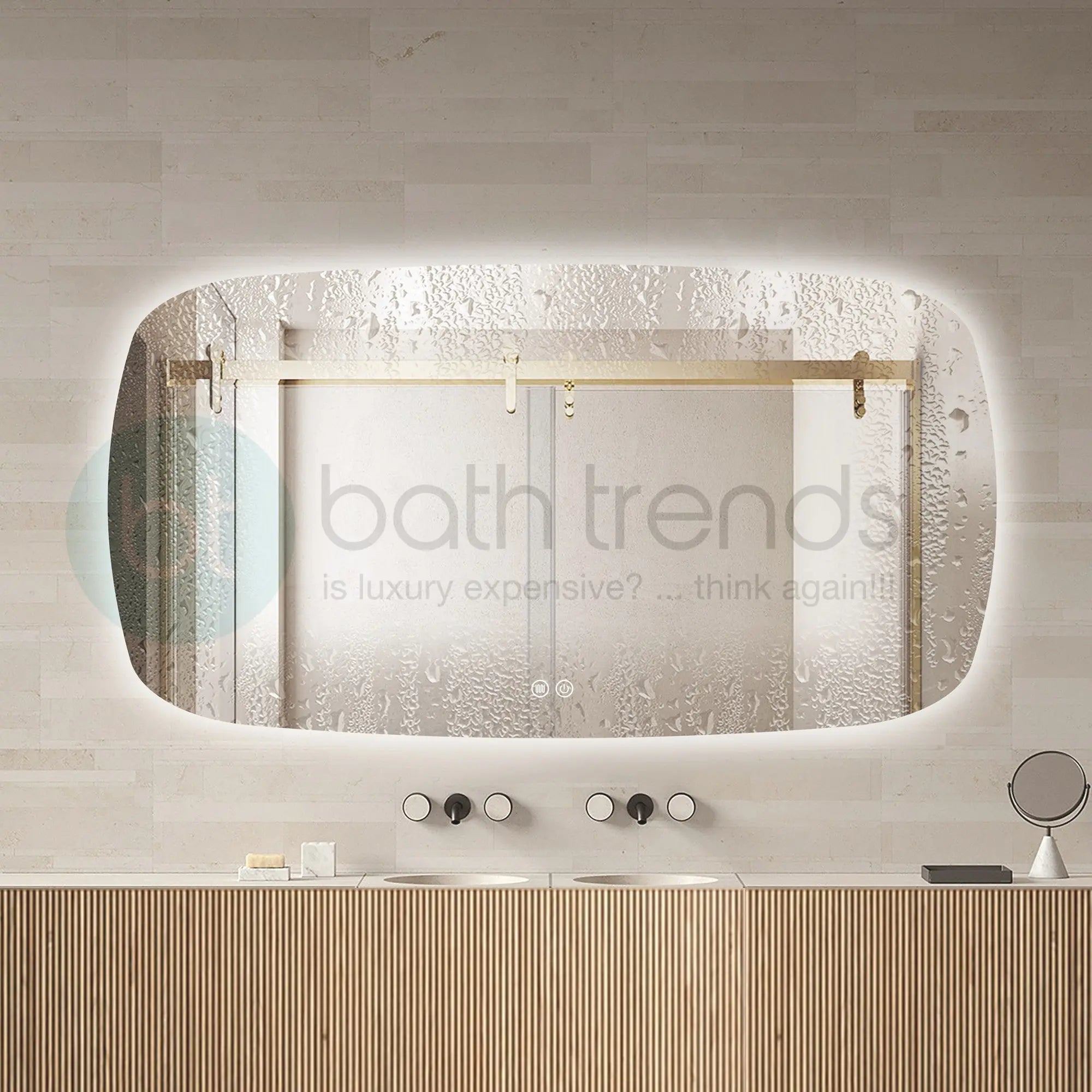 Aquamoon 5399 LED Bathroom Mirror 60" x 31" Wall Mounted With Bottom Front Touch On/Off Switch 6000K High Lumen (Copy) (Copy) 