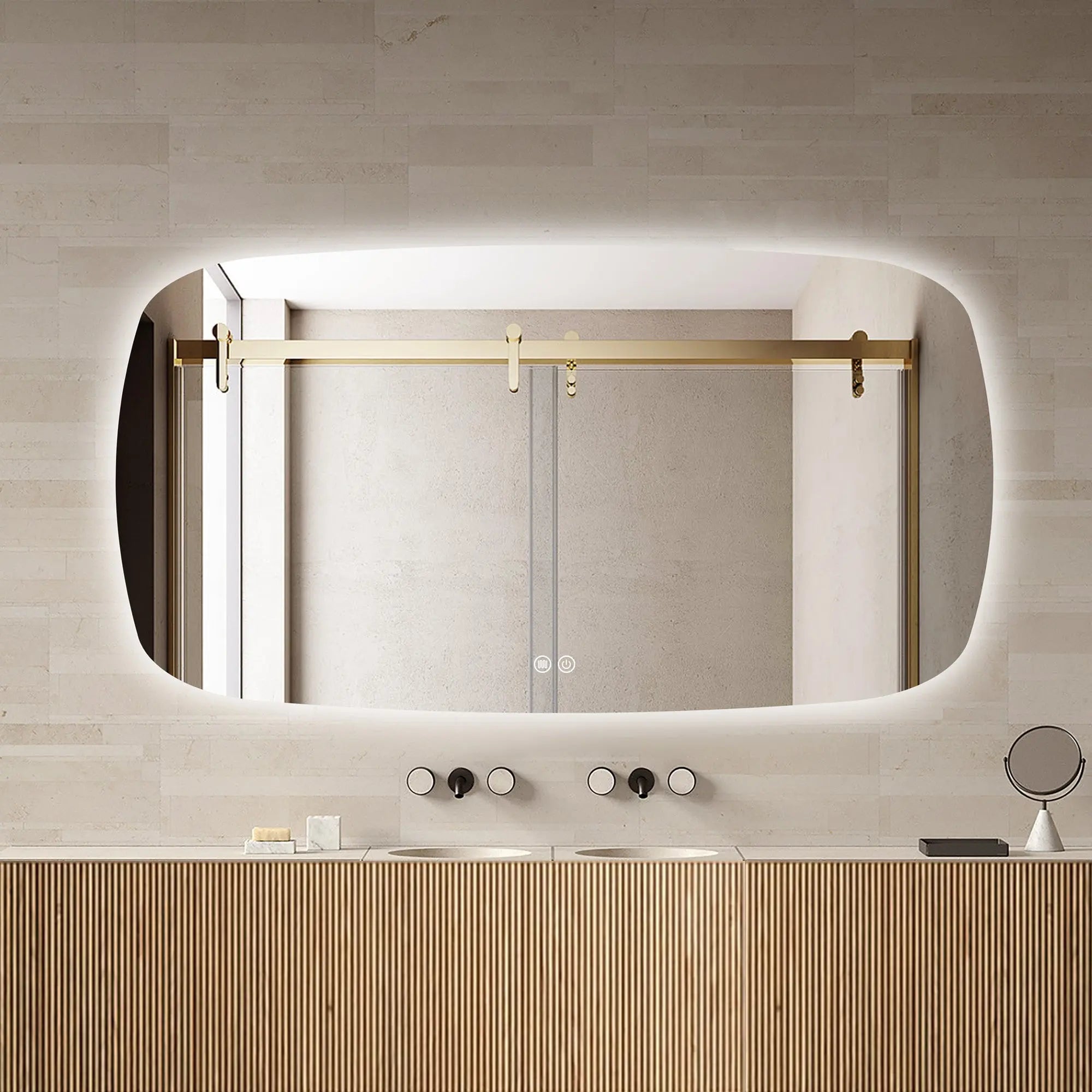 Aquamoon 5399 LED Bathroom Mirror 60" x 31" Wall Mounted With Bottom Front Touch On/Off Switch 6000K High Lumen (Copy) (Copy) 