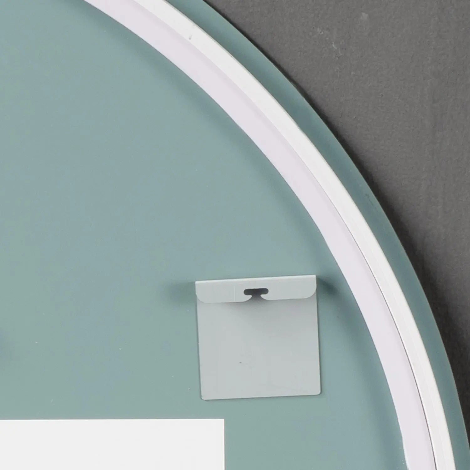 Aquamoon Media Luna Right LED Mirror Semiround Shape, Framless Design With Back Ilumination 24"W x 48"H 