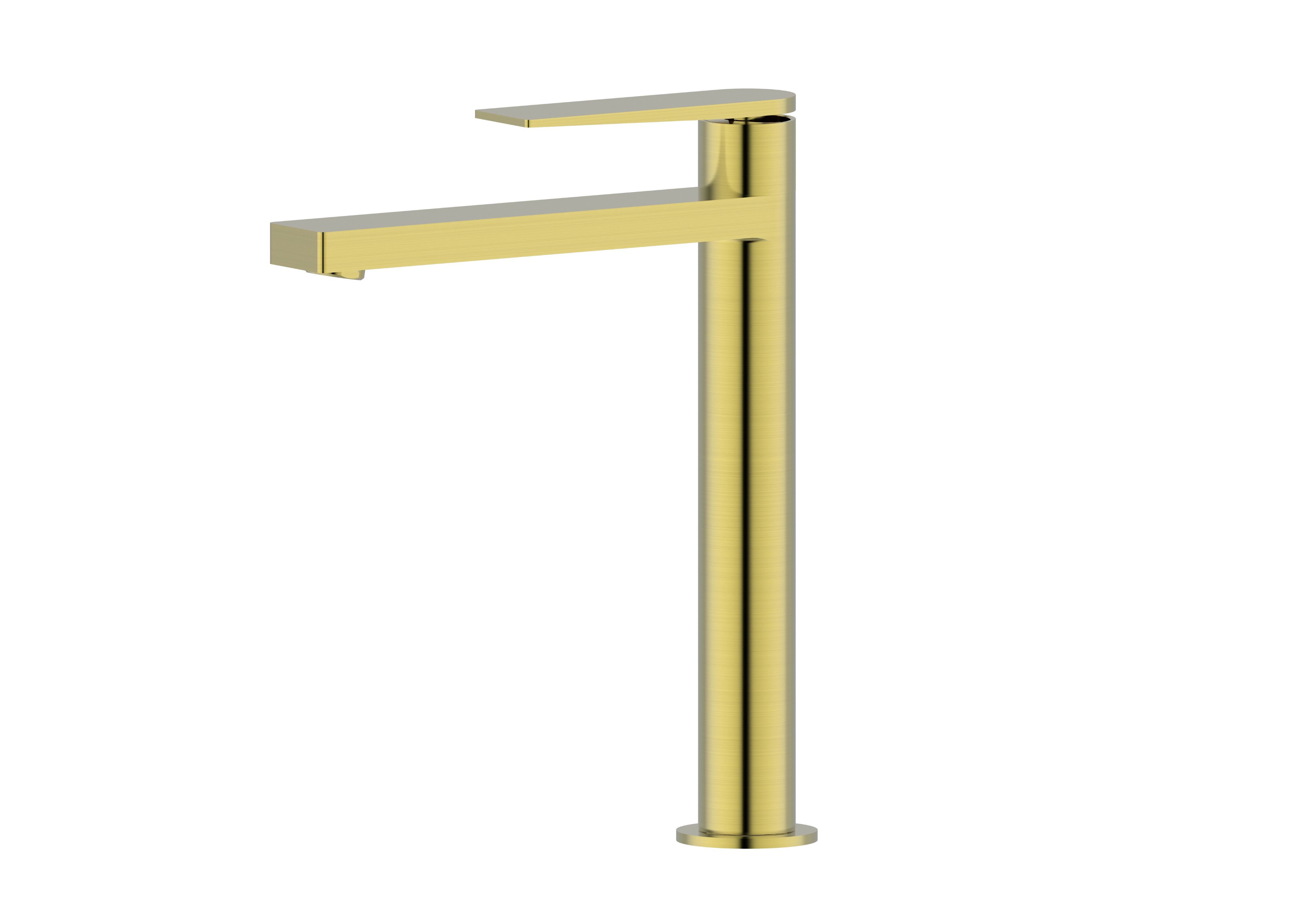 Aquamoon Havana Collection Single Lever Bathroom Vessel Faucet Brush Gold Finish 