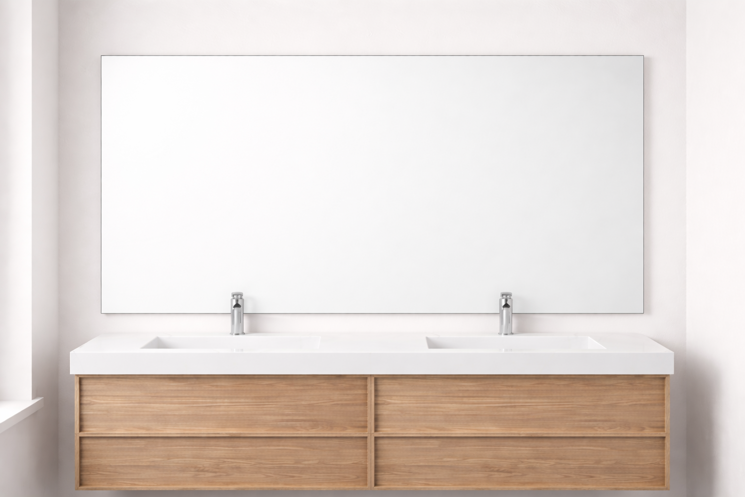 Frameless Bathroom Mirror – Modern Rectangular Vanity Mirror 72x36 
