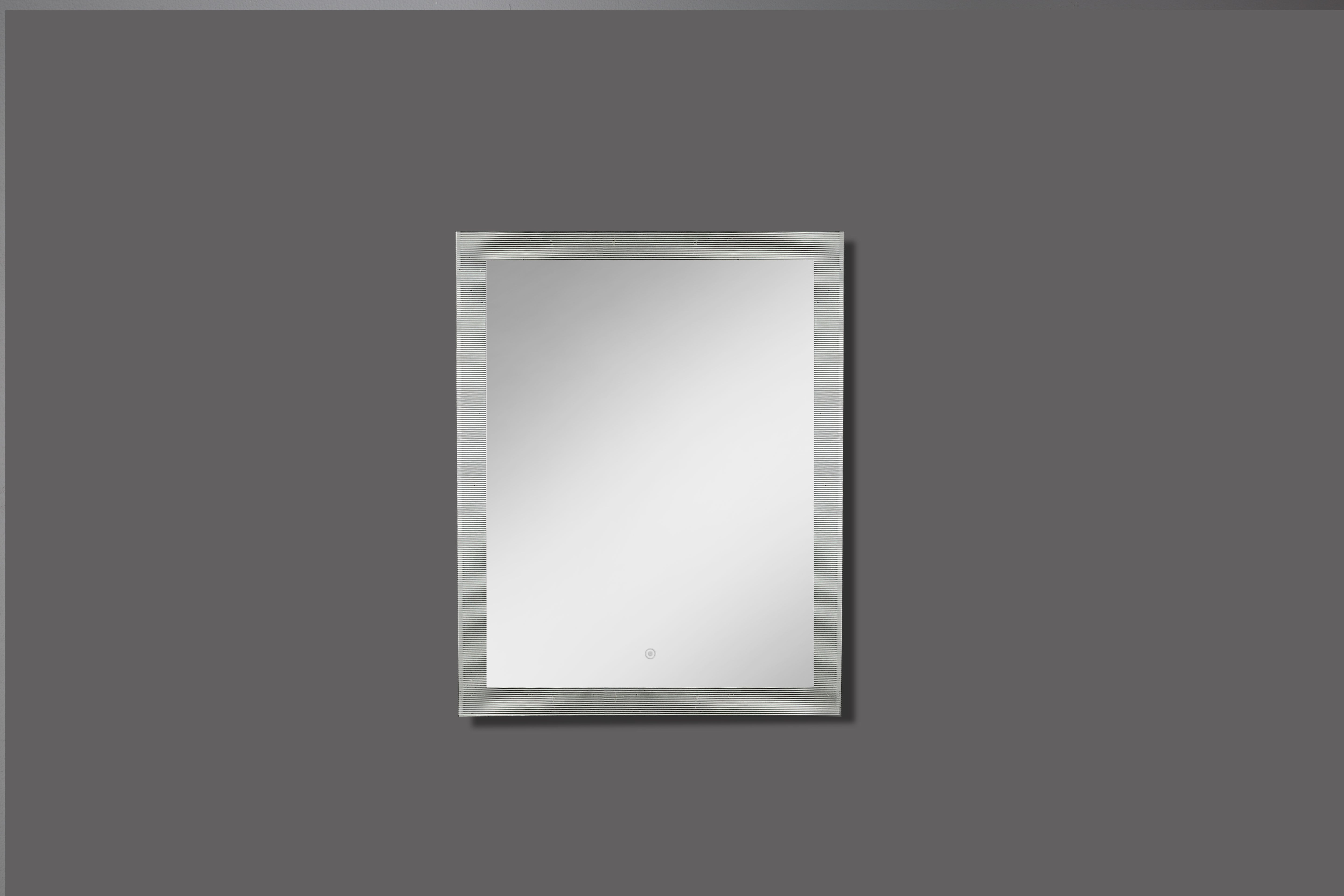 Aquamoon Icon 36 LED Mirror With Front Touch On/Off Bottom, Decorative Trim Design With Back Illumination 31W x 39H 