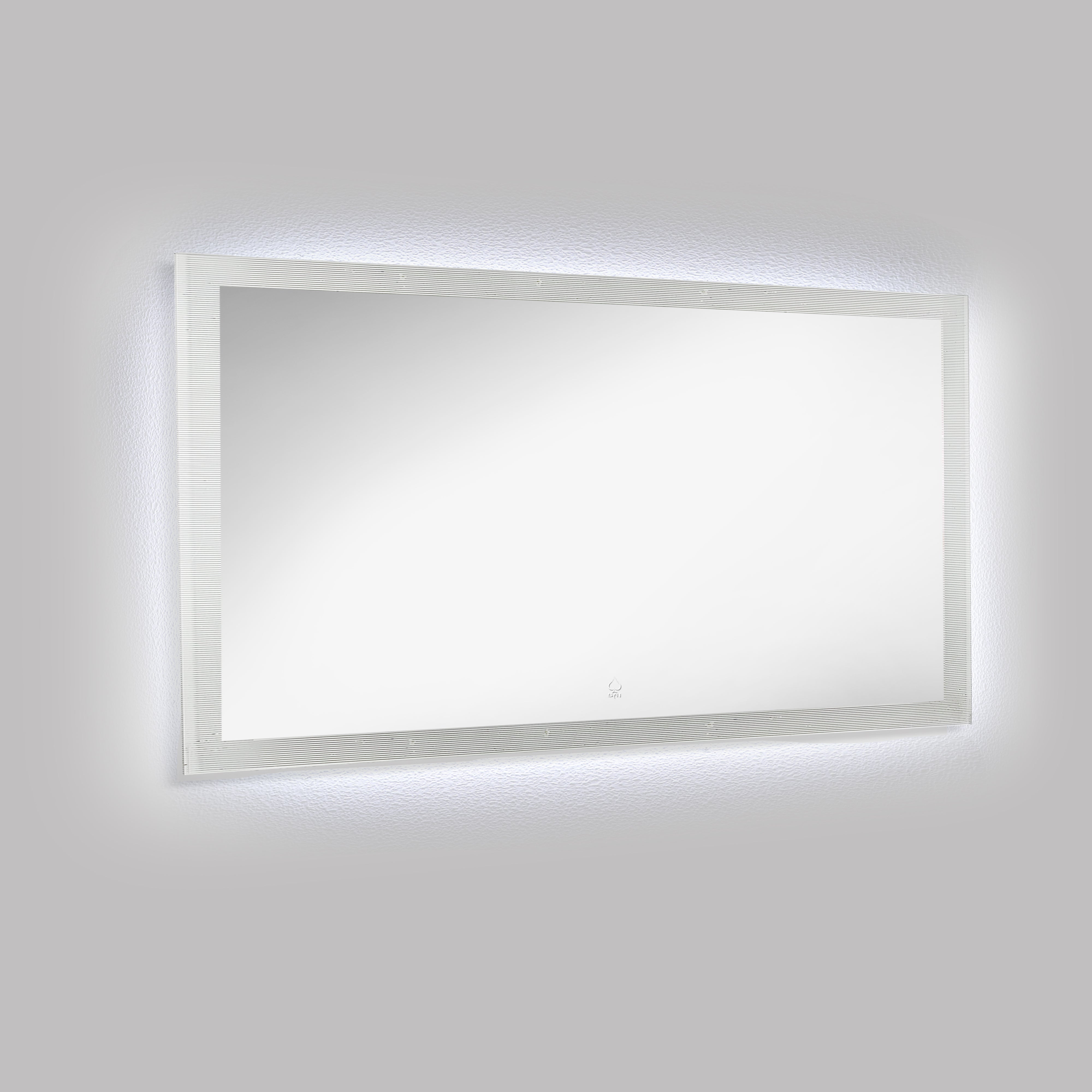 Aquamoon Icon 60 LED Mirror With Front Touch On/Off Bottom, Decorative Trim Design With Back Illumination 60W x 36H 