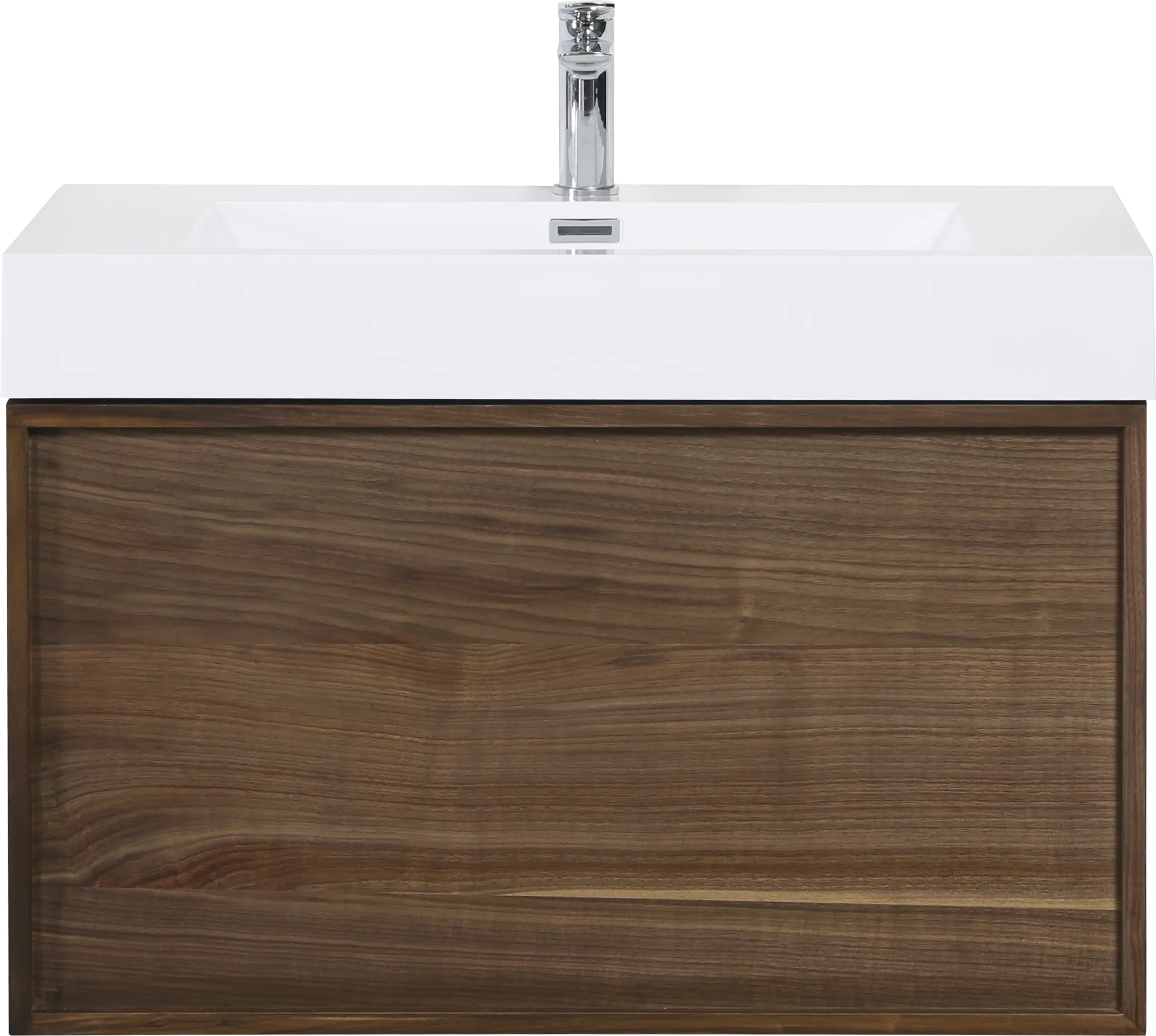 Hera 31.5 Natural Oak Cabinet, Square Cultured Marble Sink, Wall Mounted Modern Vanity Set 