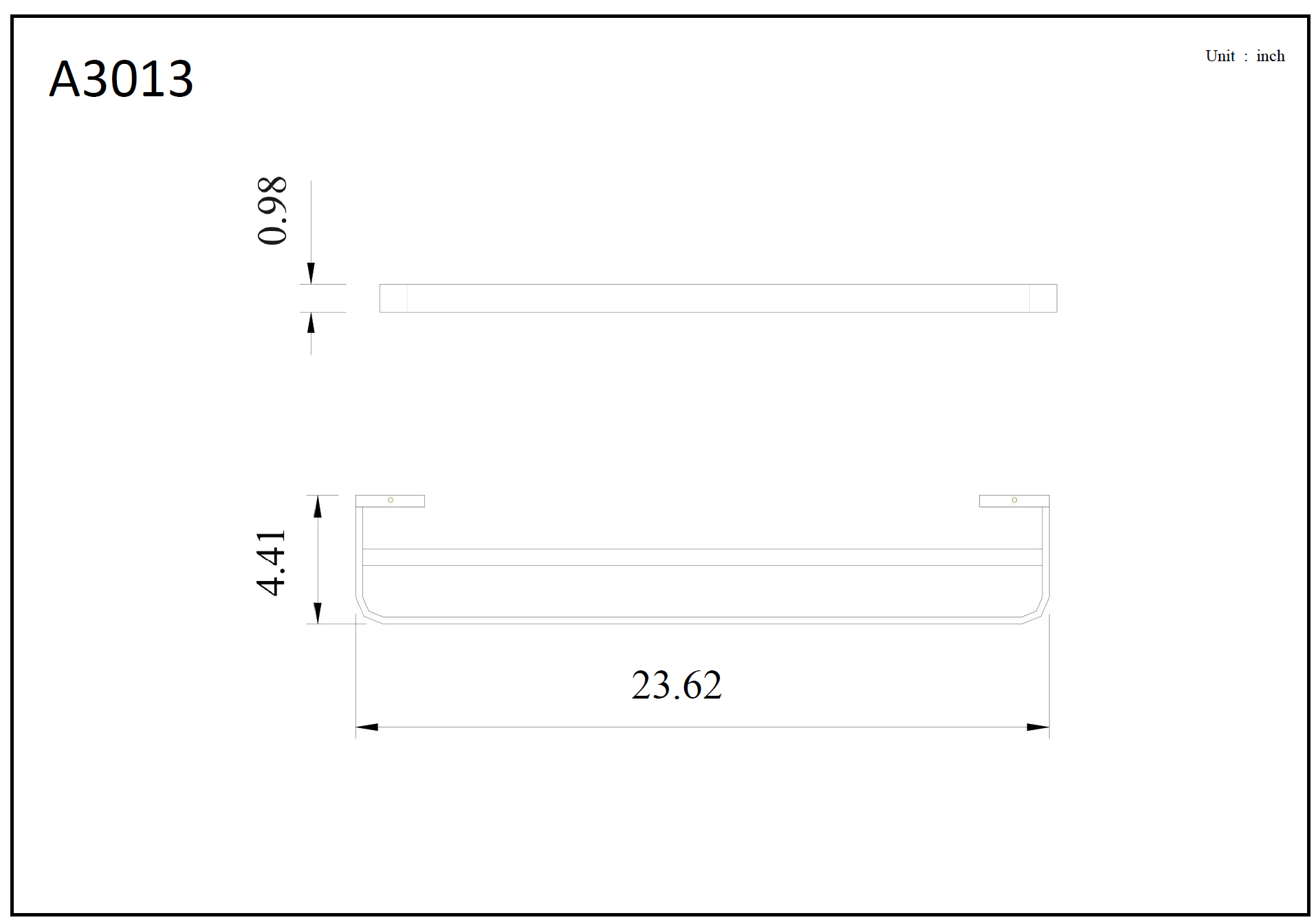 Aquamoon A30 Dual Towel Bar 24" Wall Mounted Accessory Brushed Nickel Finish