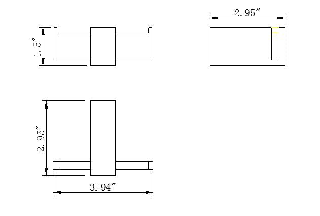 Aquamoon A31 Double Hook Wall Mounted Accessory Brushed Nickel Finish