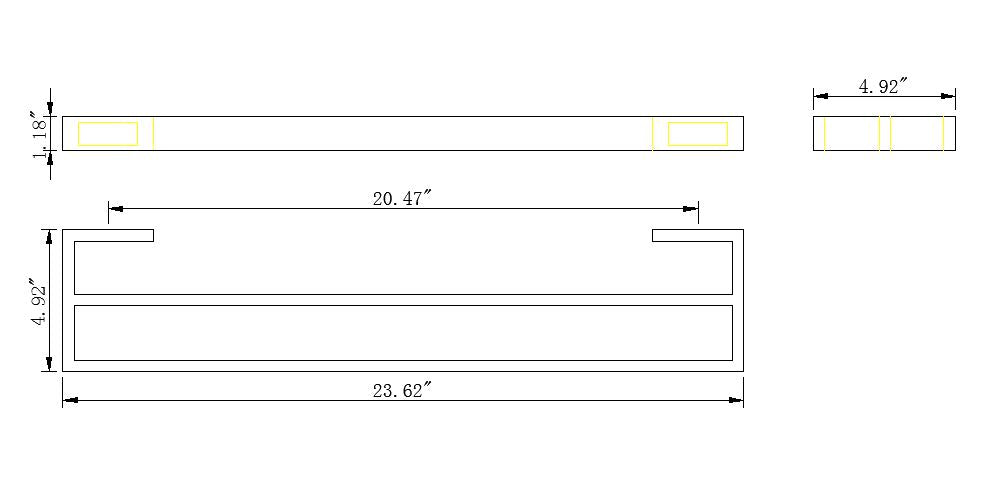 Aquamoon A34 Dual Towel Bar 24" Wall Mounted Accessory Matte Black Finish