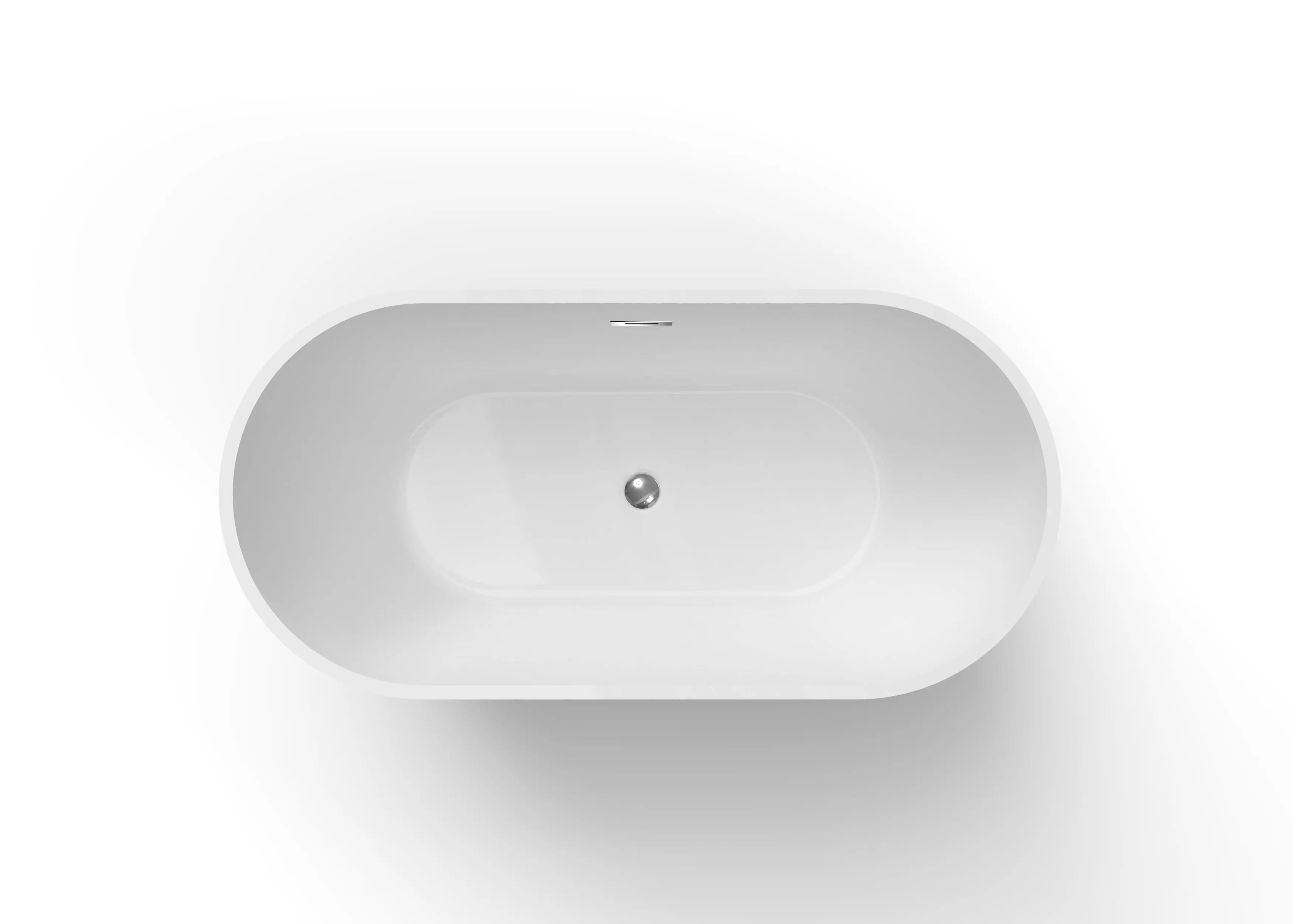 Aquamoon Flora Bathtub 59 White Acrylic Freestanding Soaker, Center