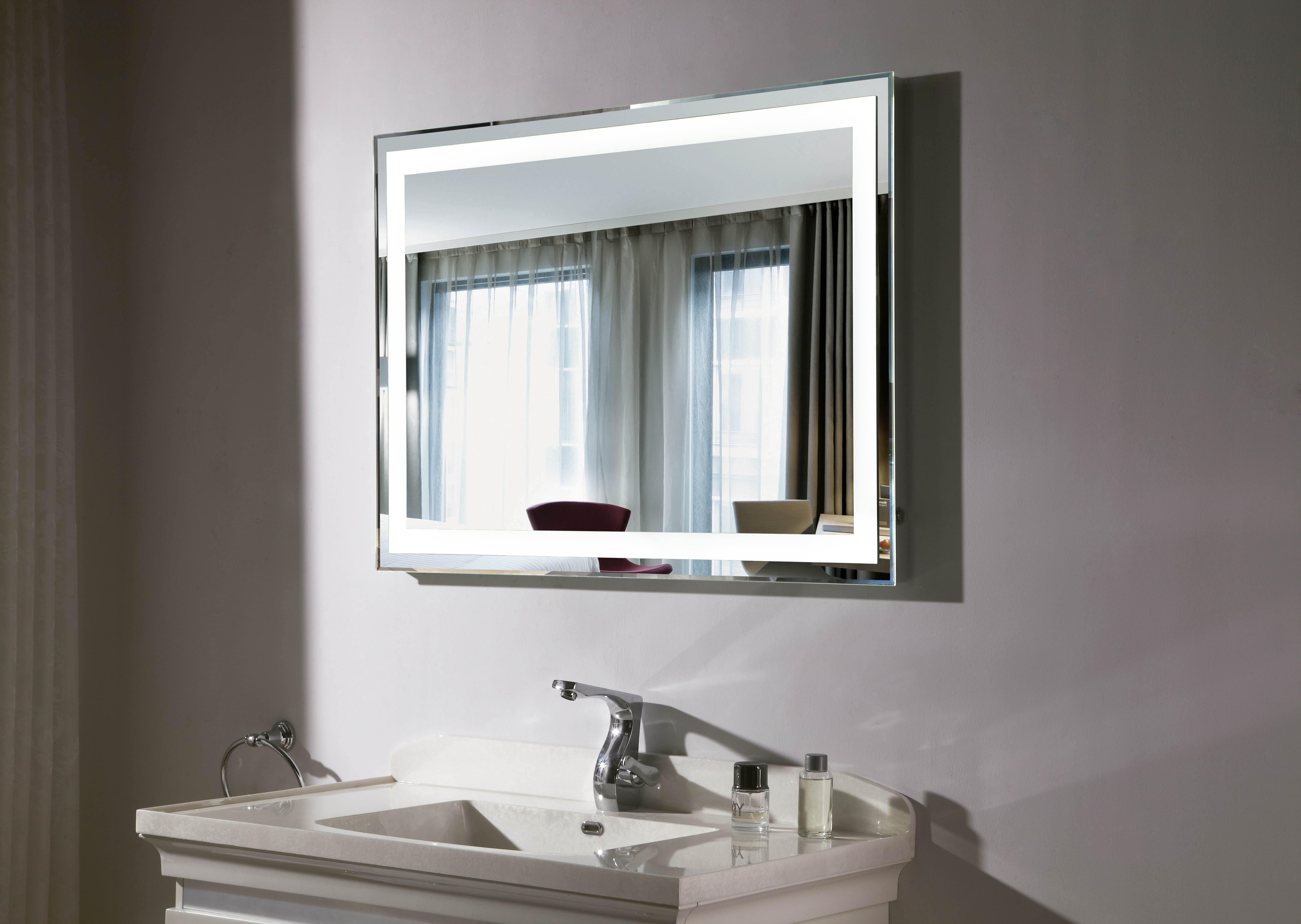 Aquamoon 2268 LED Bathroom Mirror 48" x 31" Wall Mounted Side Switch 6000K High Lumen