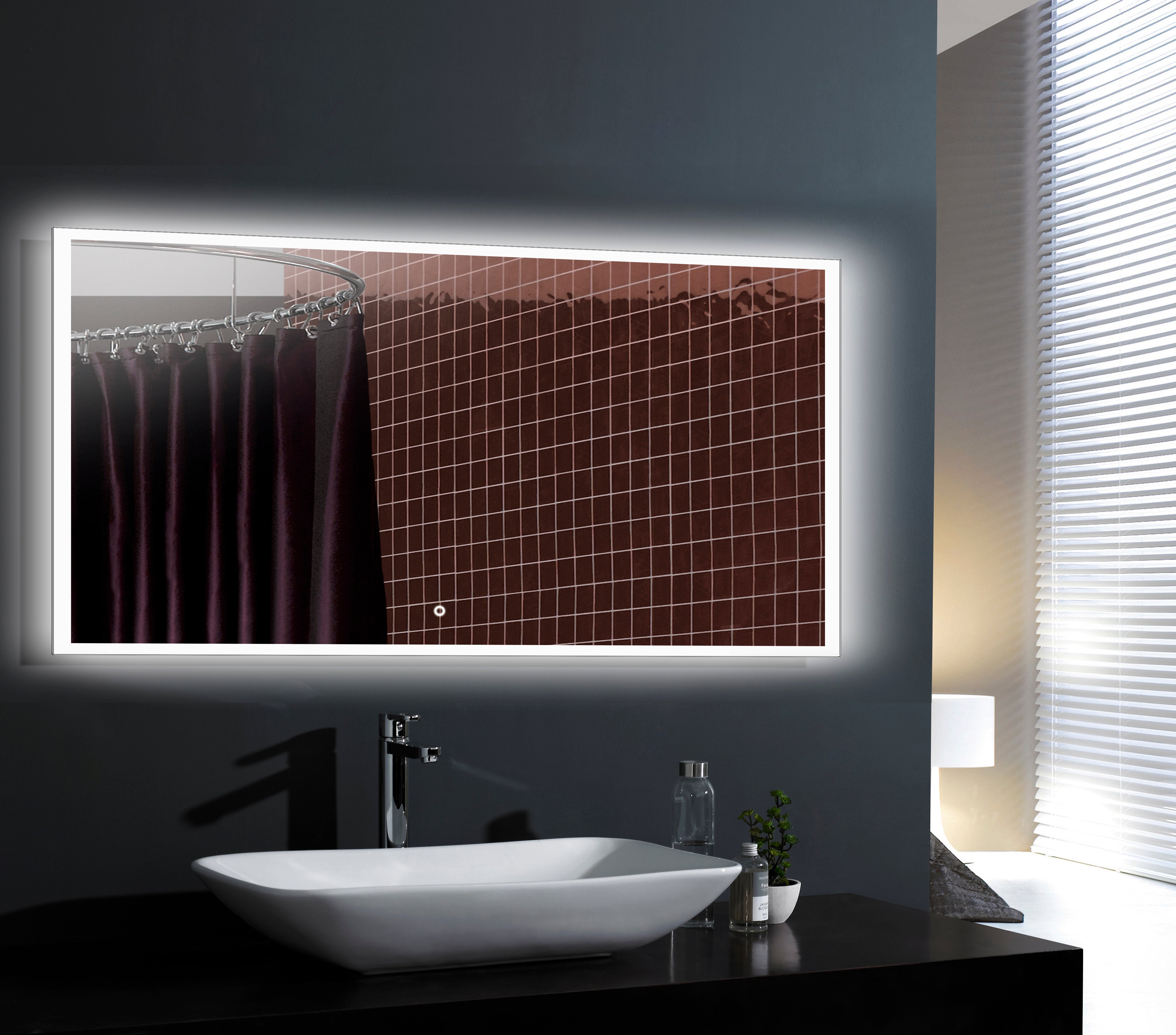 Aquamoon 2399 LED Bathroom Mirror 48" x 31" Wall Mounted Side Switch 6000K High Lumen