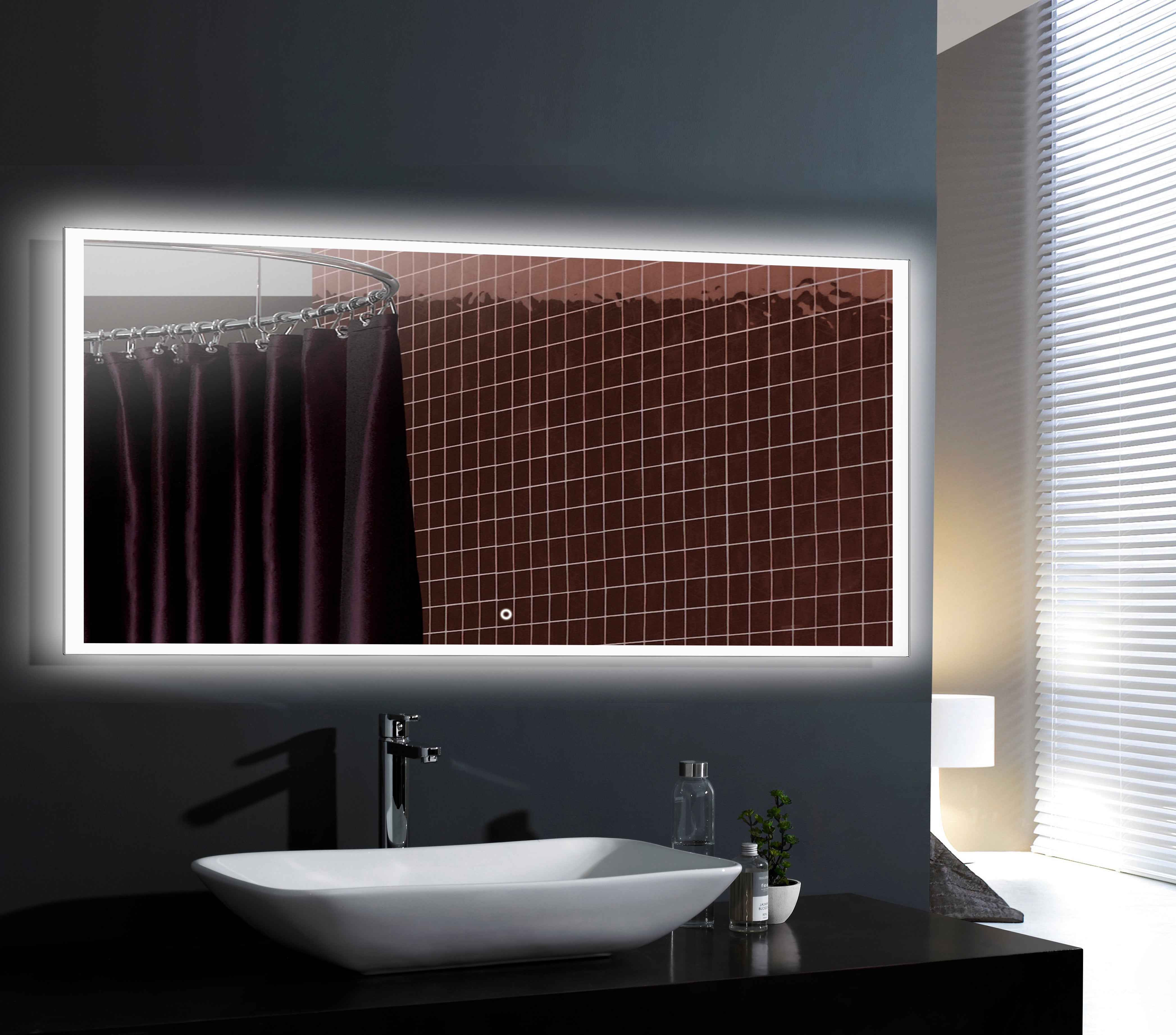 Aquamoon 2399 LED Bathroom Mirror 72" x 36" Wall Mounted Side Switch 6000K High Lumen