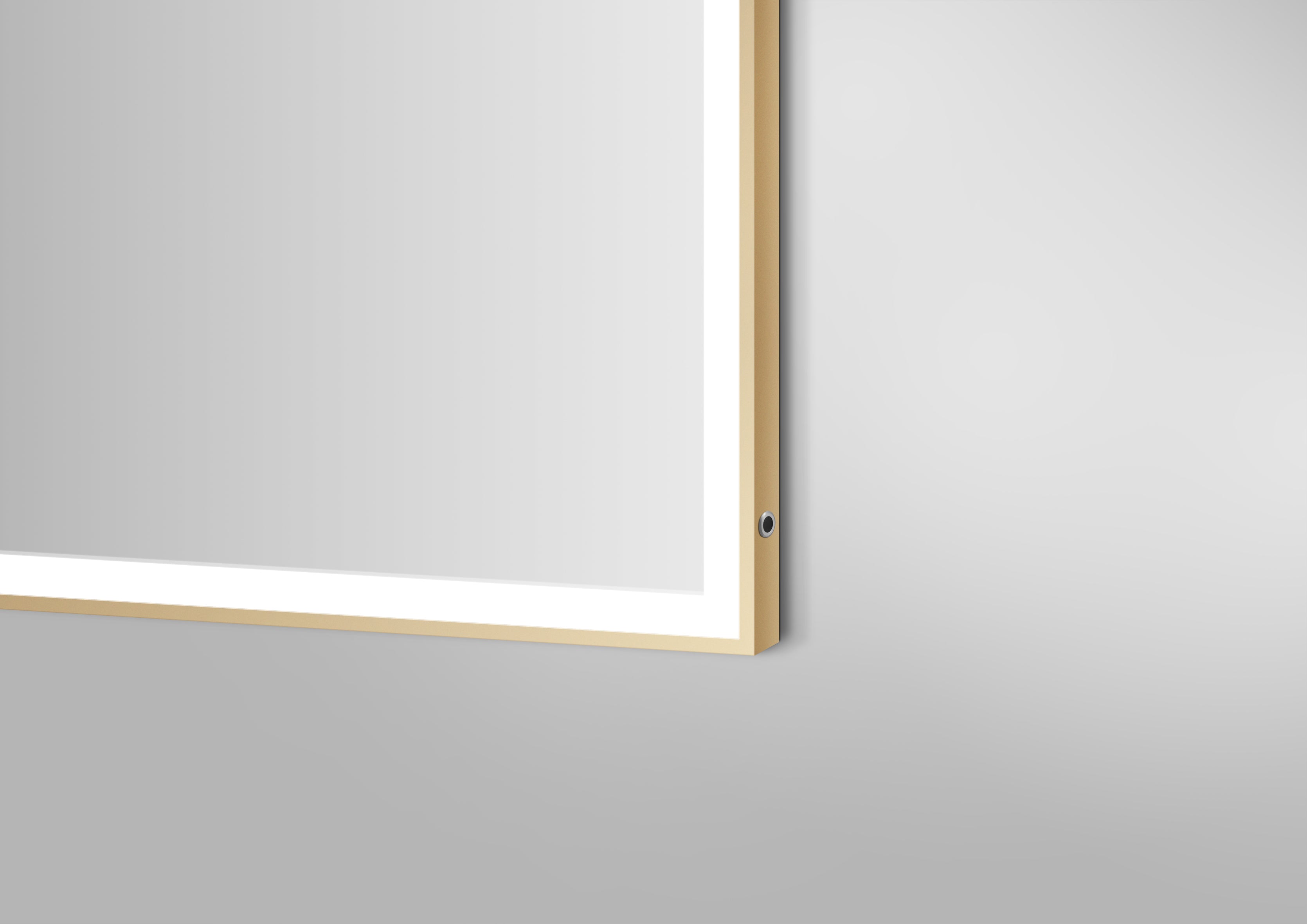 Aquamoon 2595 LED Bathroom Mirror 24" x 31" Wall Mounted, Sensor Touch Switch with Brush Gold Frame 