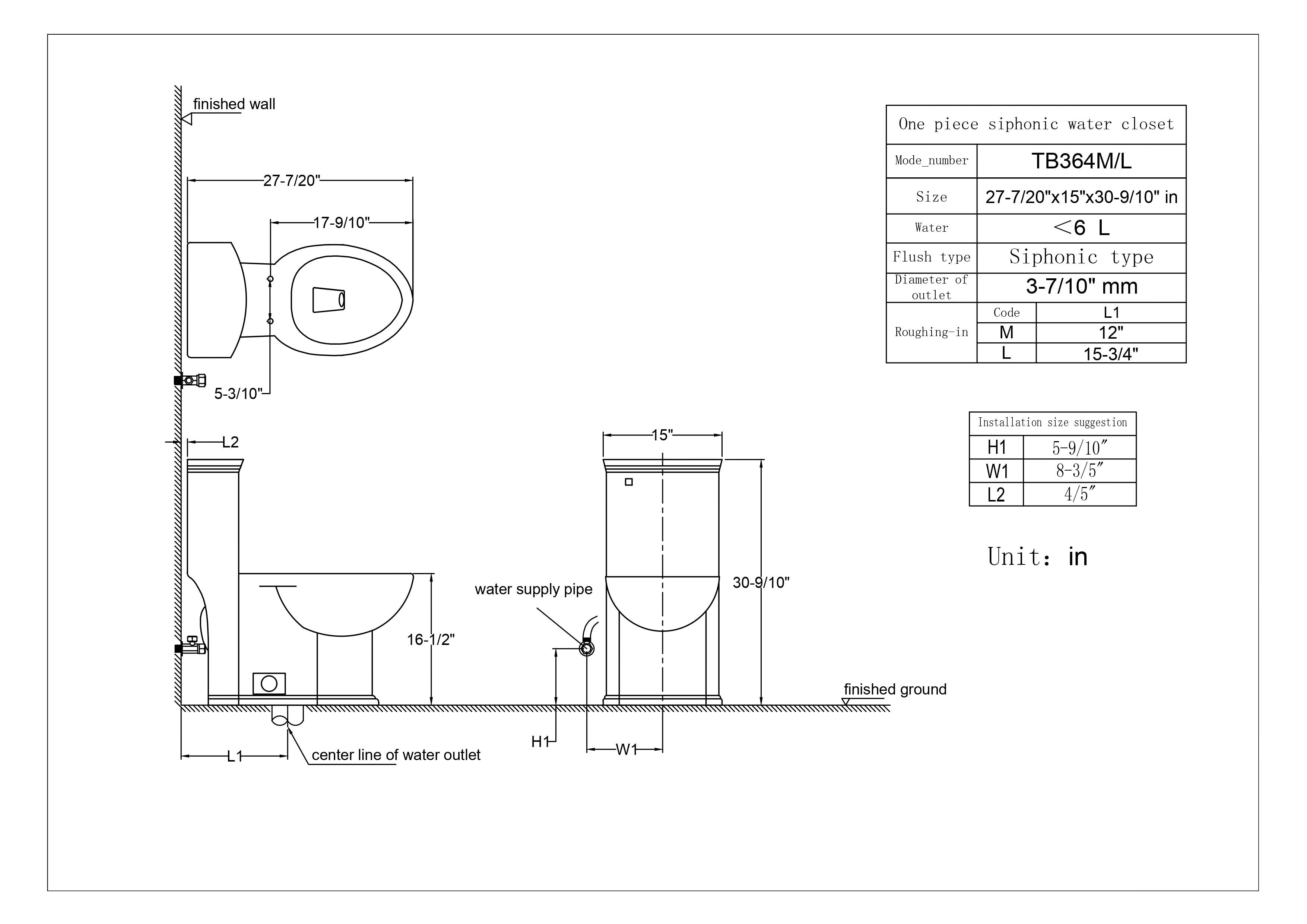 Eago TB 364 Elongated One Piece Single Flush Toilet With Soft Closing Seat Bath Trends USA