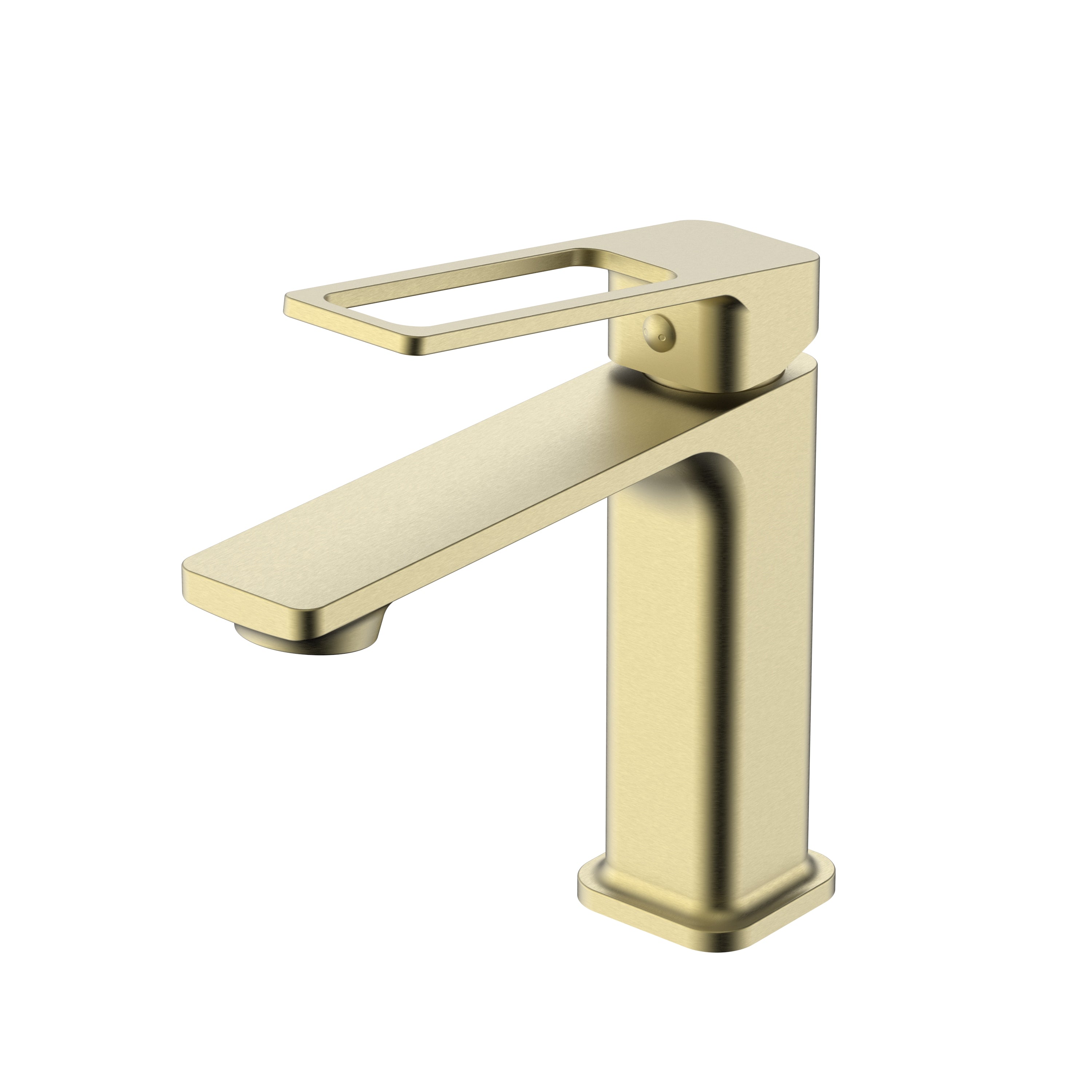 Aquamoon Denali Collection Single Lever Bathroom Vanity Faucet Brush Gold Finish 