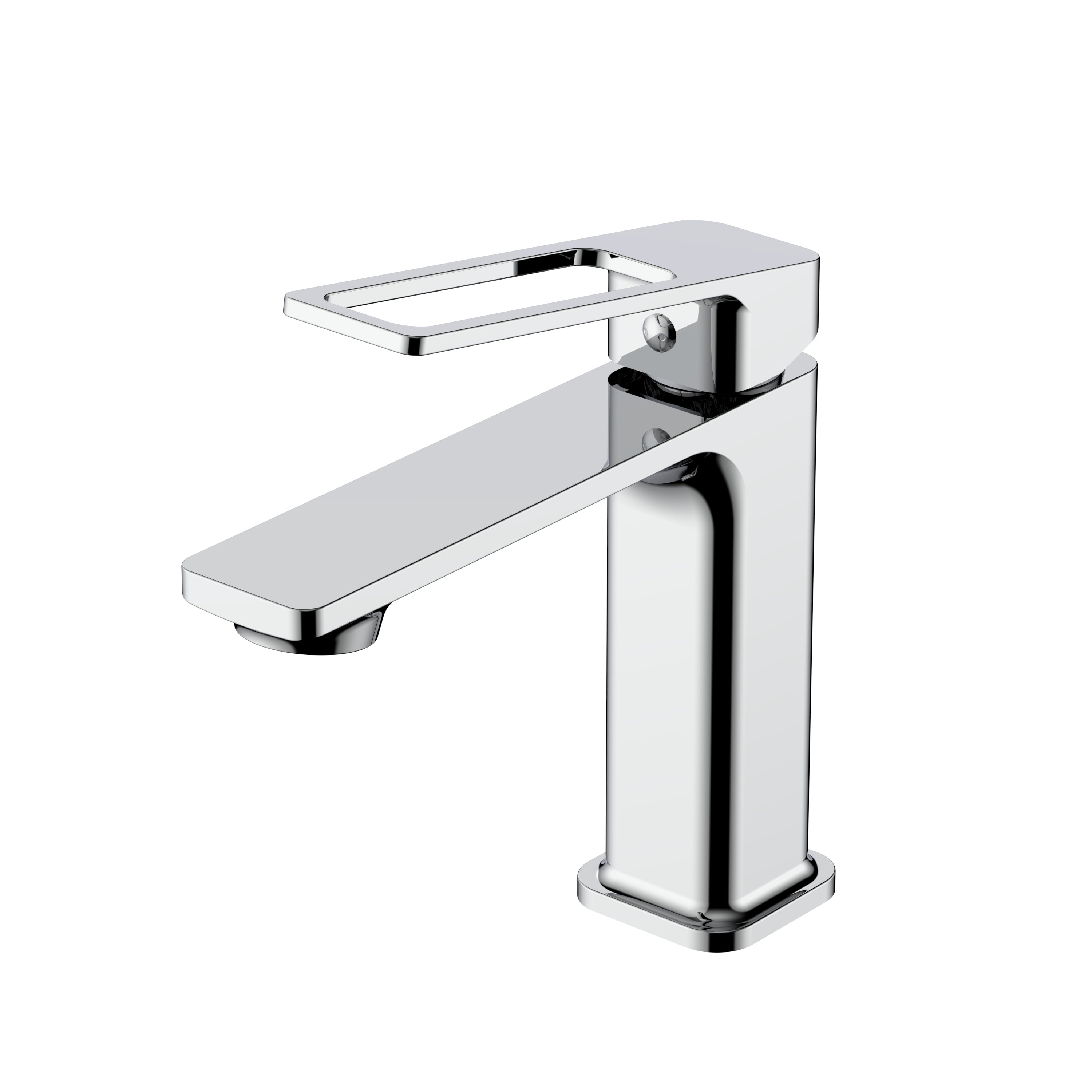 Aquamoon Denali Collection Single Lever Bathroom Vanity Faucet Chrome Finish 